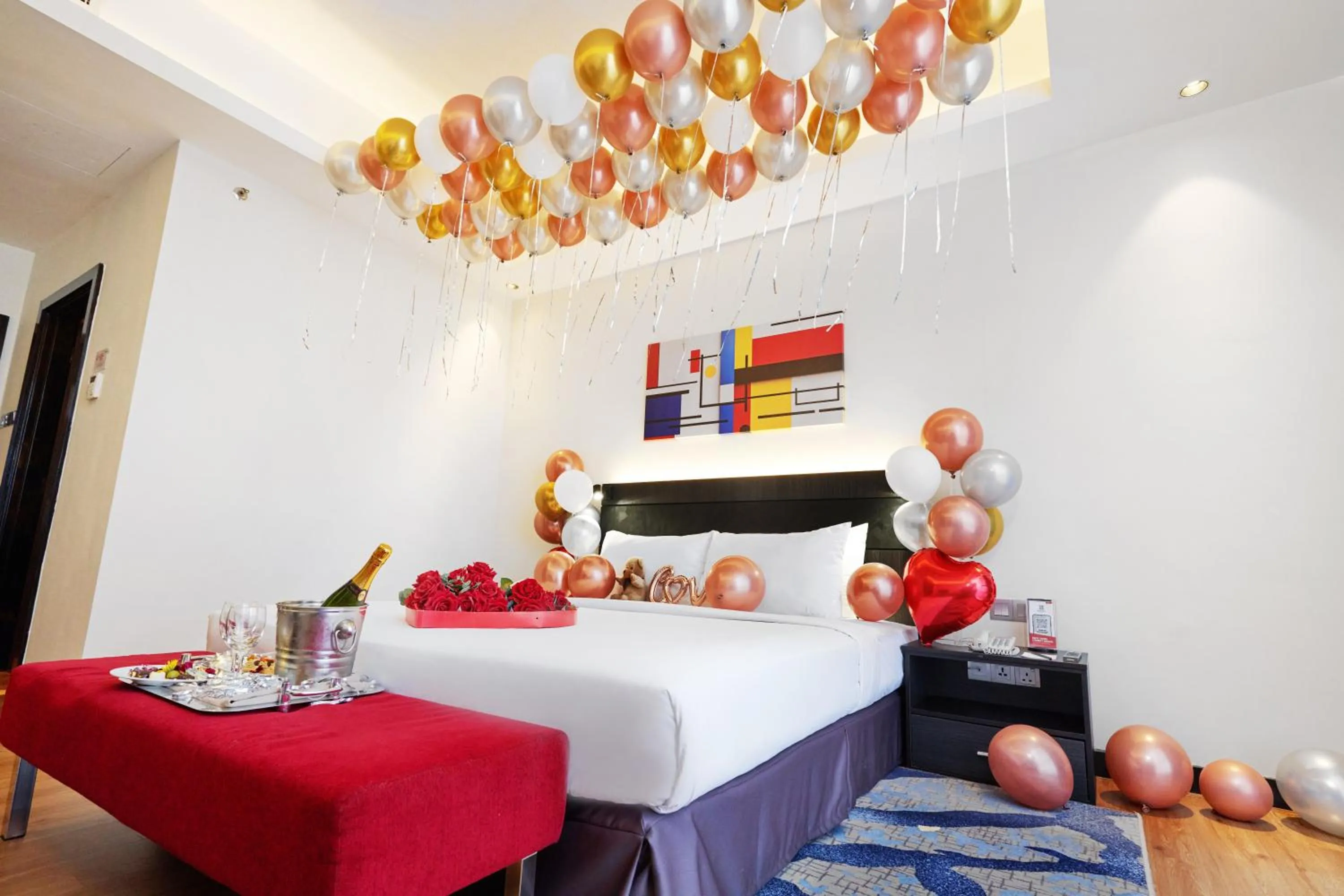 Decorative detail, Bed in Bespoke Hotel Puchong