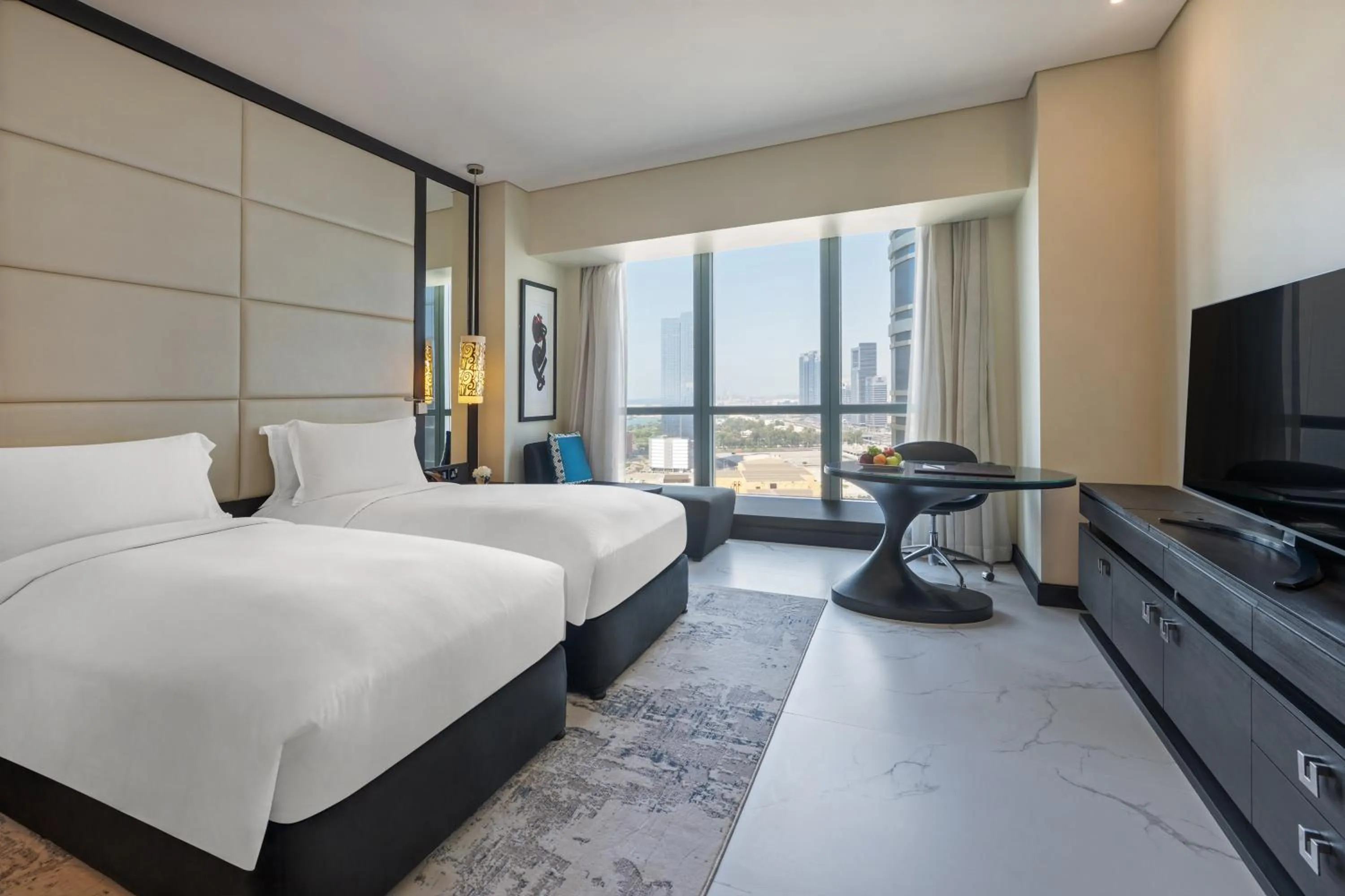 Photo of the whole room, Bed in Sofitel Abu Dhabi Corniche