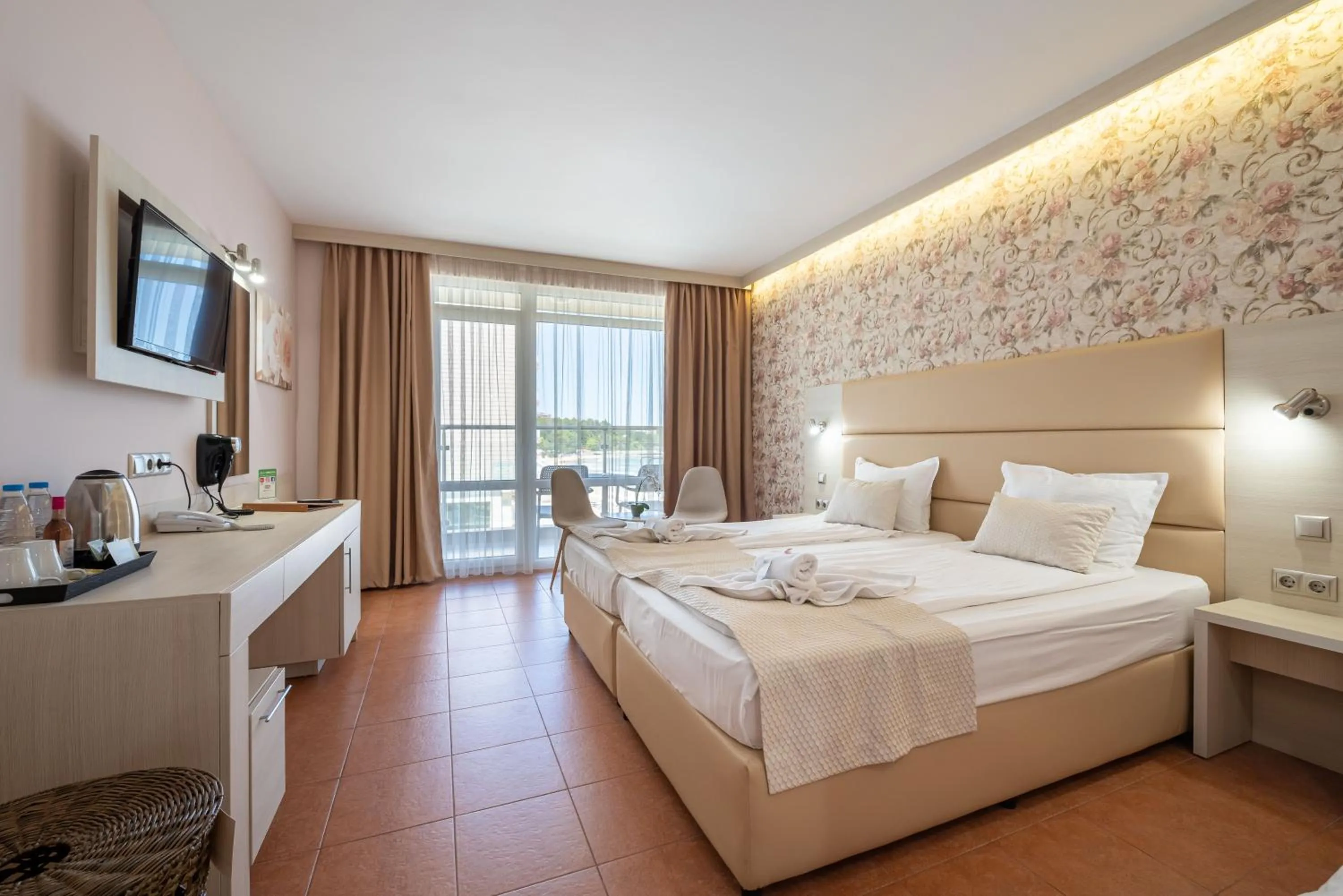 Bed in Aphrodite Beach Hotel