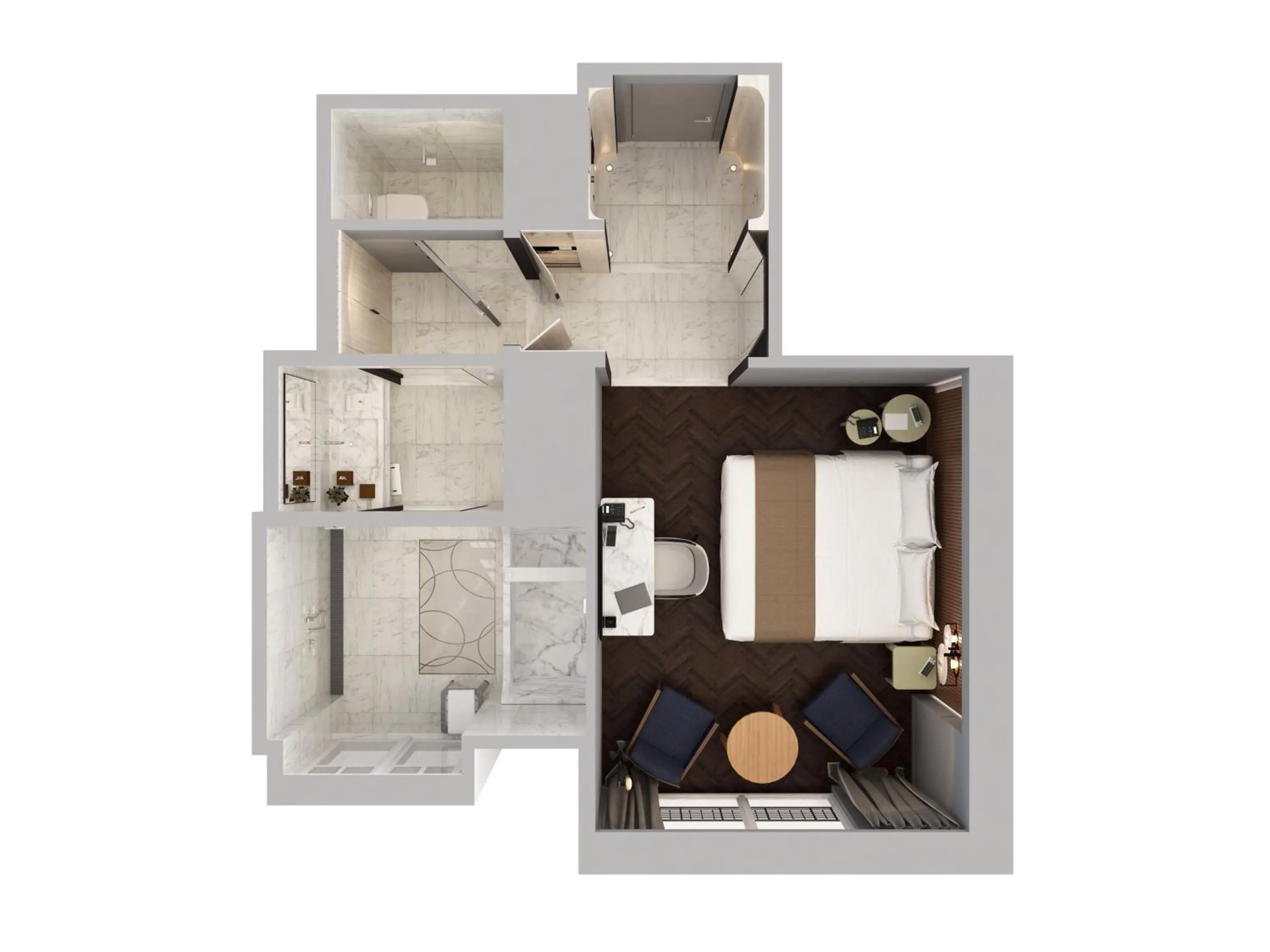 Bedroom in Mandarin Oriental Lutetia, Paris