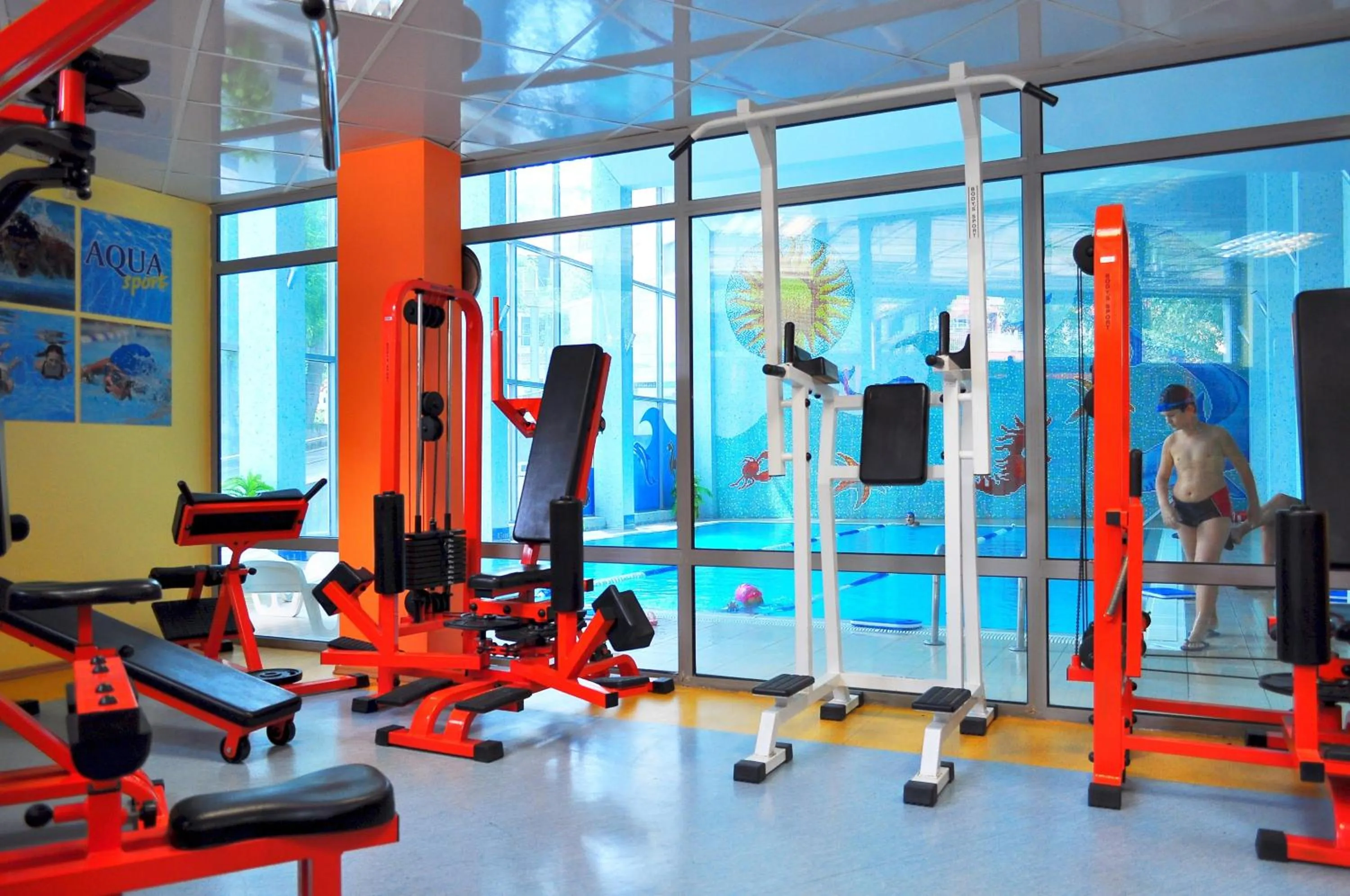 Fitness centre/facilities in Aqua Hotel