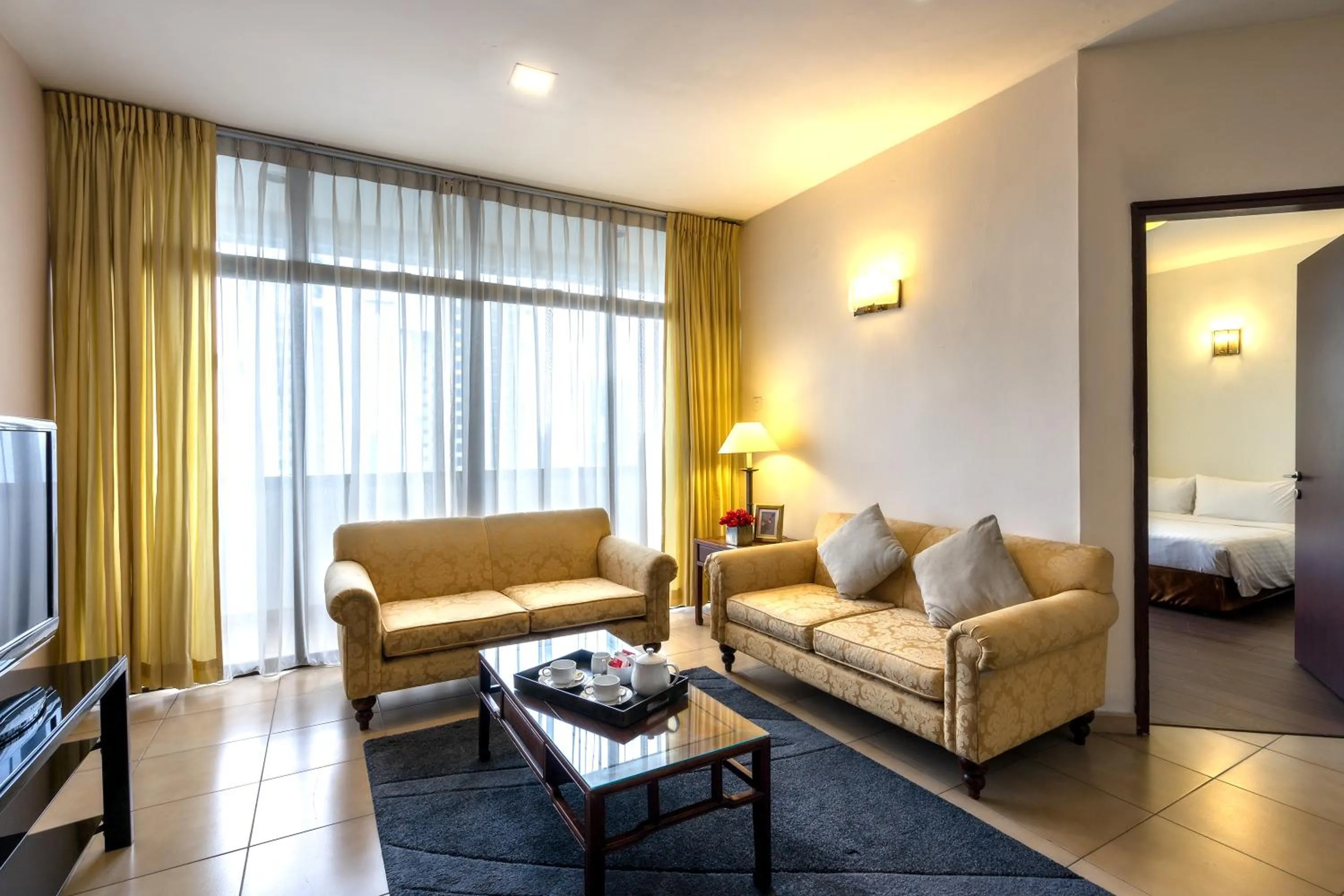 Living room in Far East Plaza Residences by Far East Hospitality