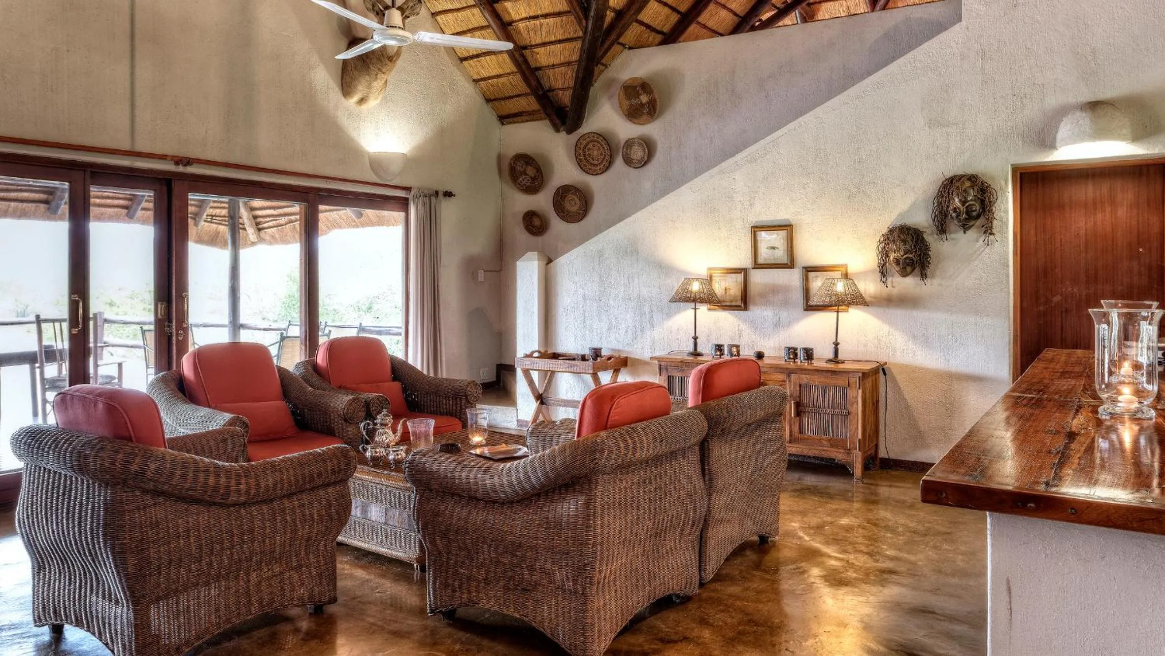 Living room in Nyati Safari Lodge