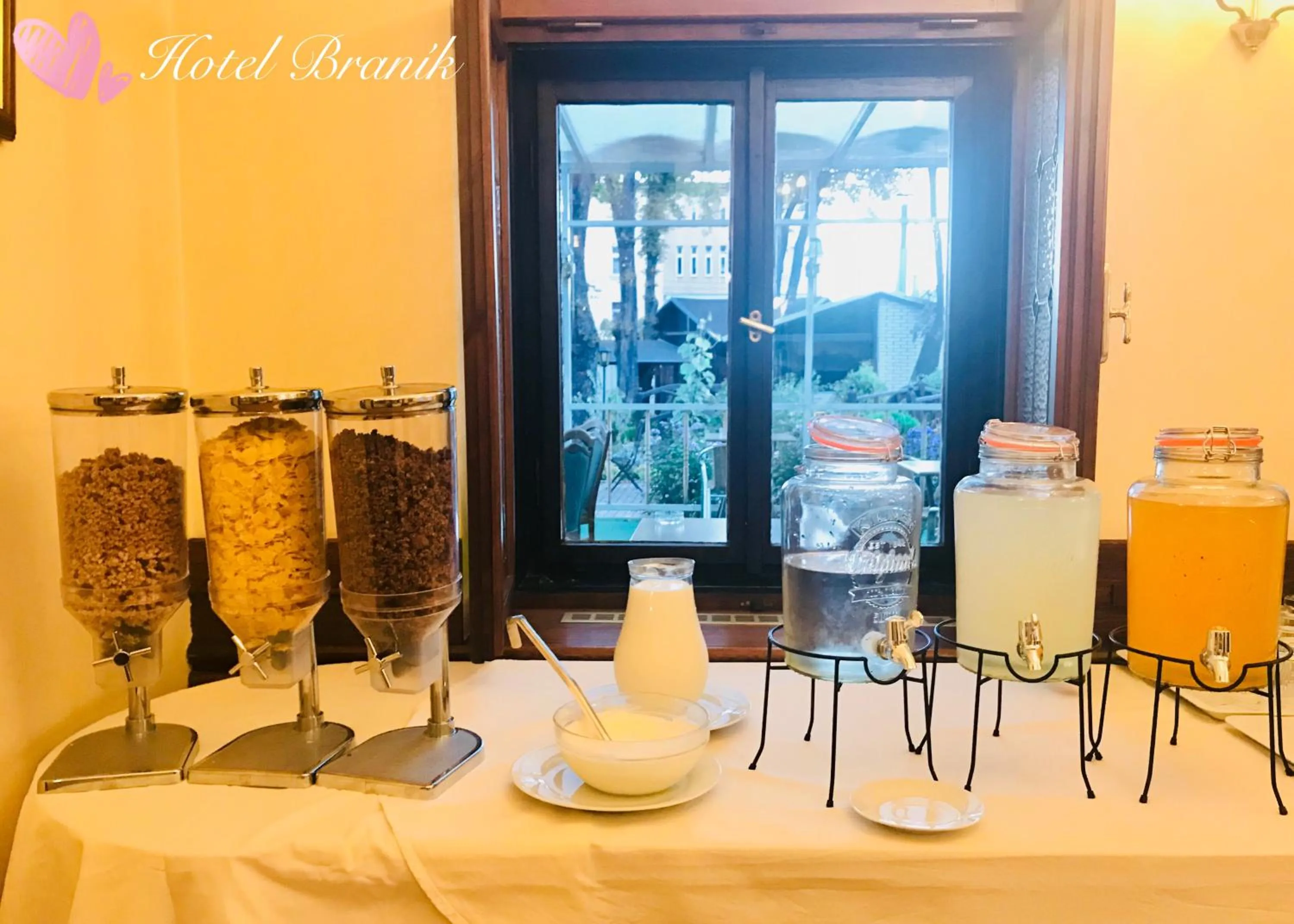 Continental breakfast in Hotel Braník