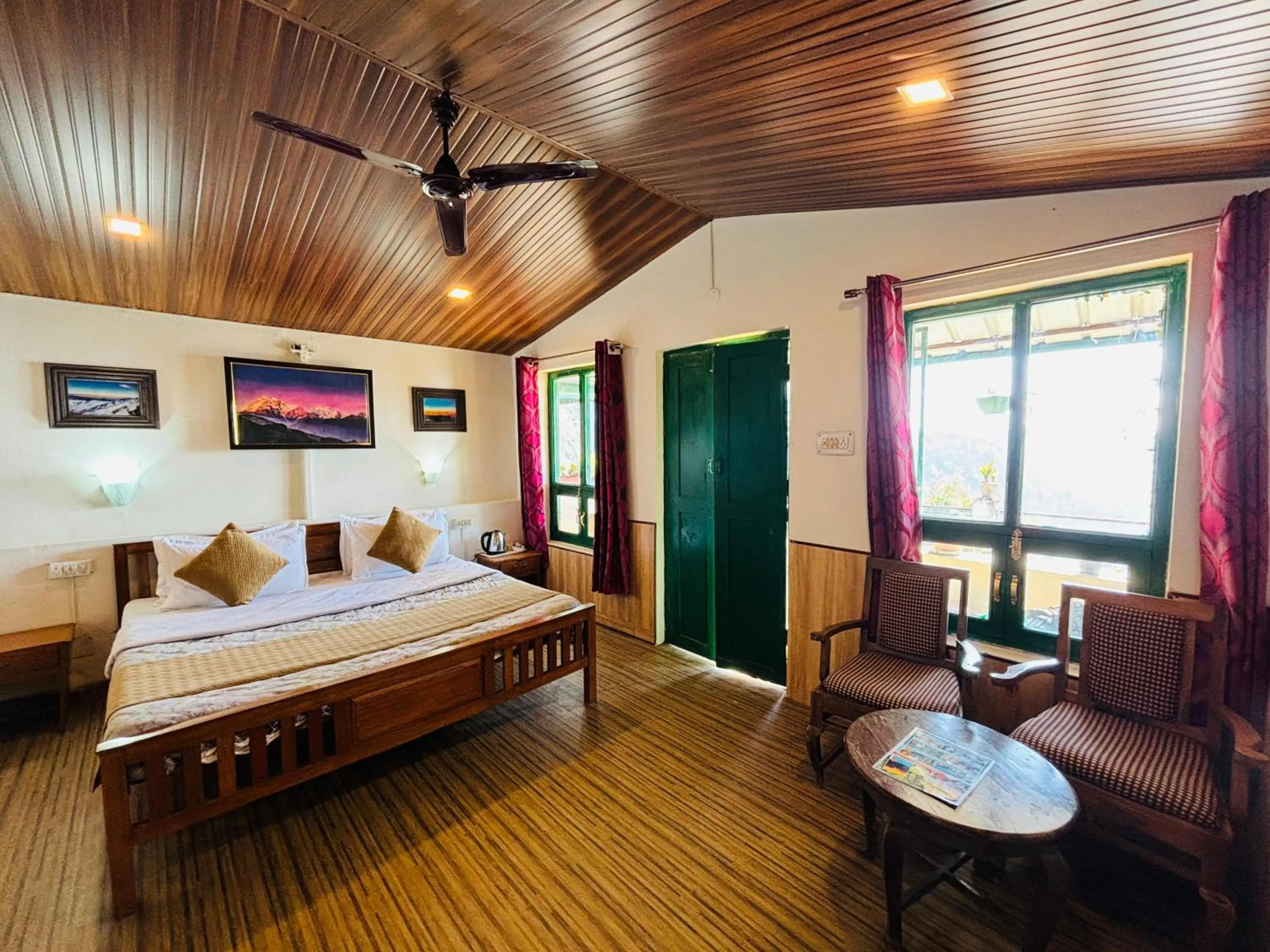 Bedroom, Bed in Room on the Roof, Viraatkhai-Chakrata, By Himalayan Eco Lodges