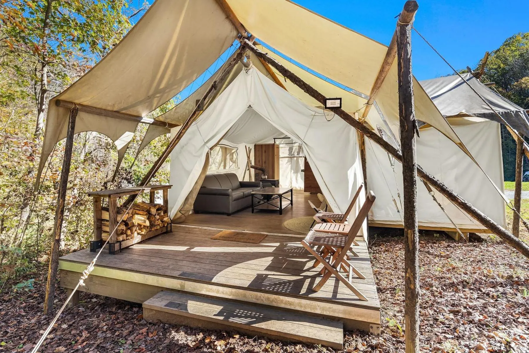 Patio in Under Canvas Great Smoky Mountains