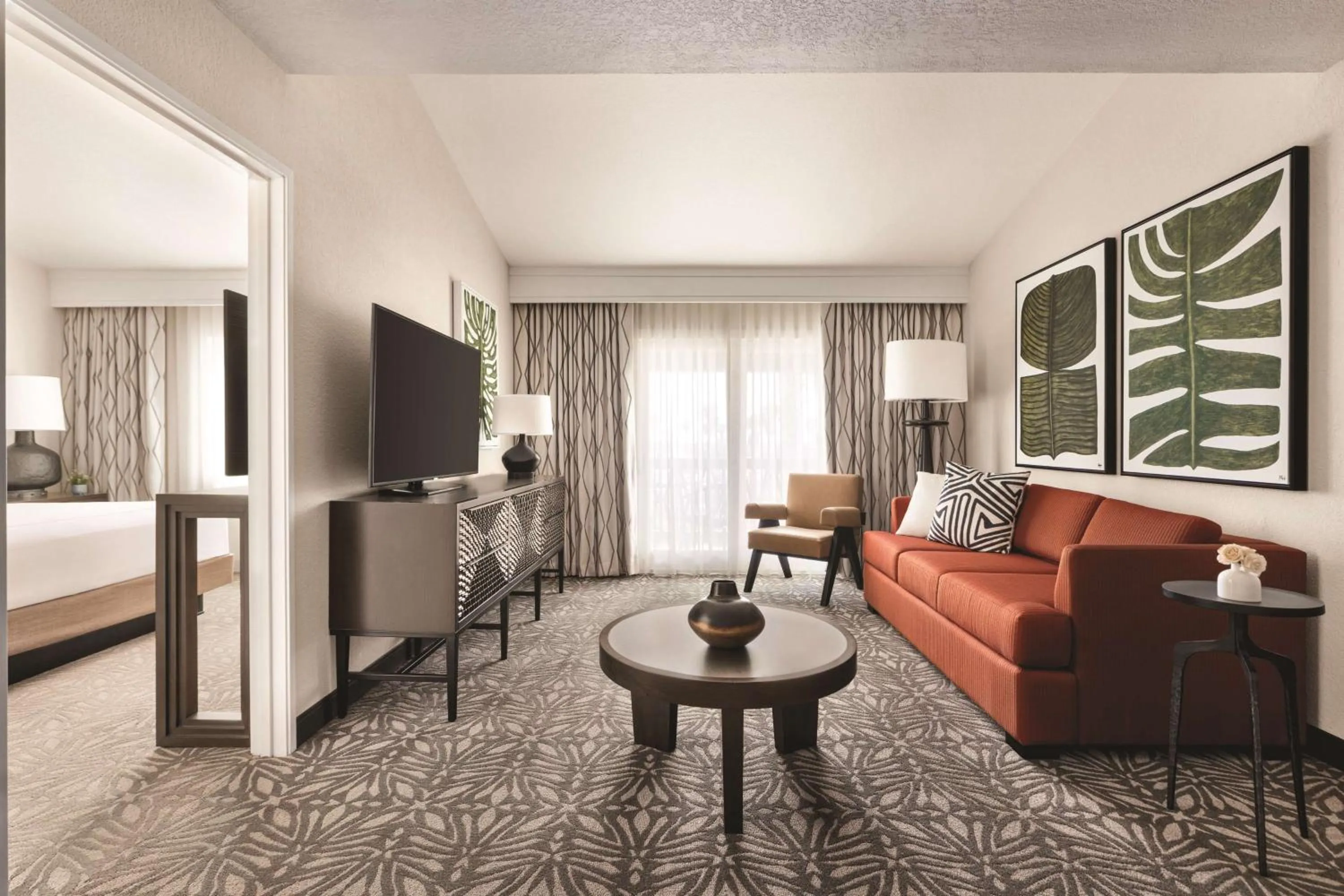 Living room, Bed in Zachari Dunes on Mandalay Beach, Curio Collection by Hilton