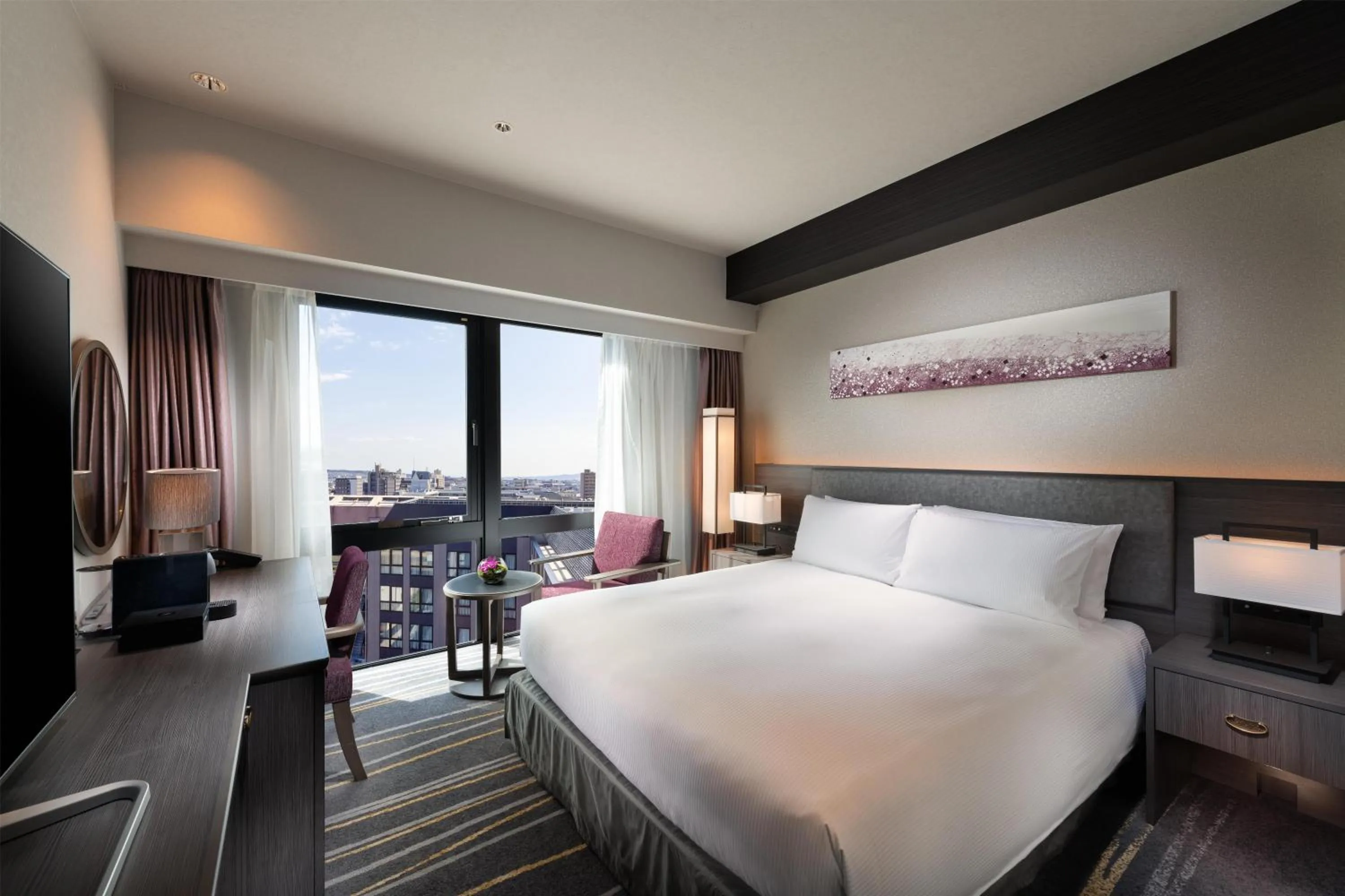 Bed in DoubleTree by Hilton Kyoto Station