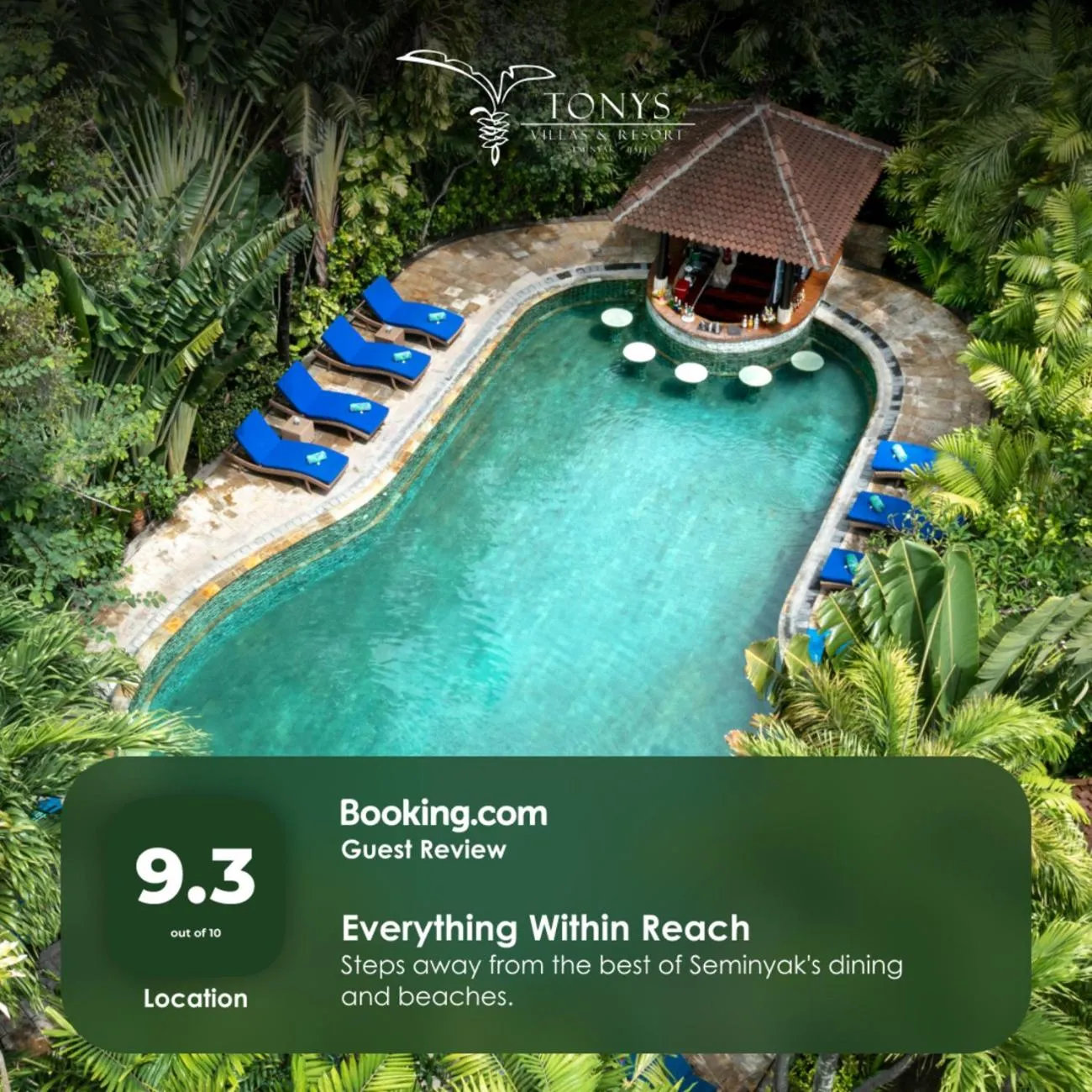 Pool view in Tonys Villas & Resort Seminyak - Bali