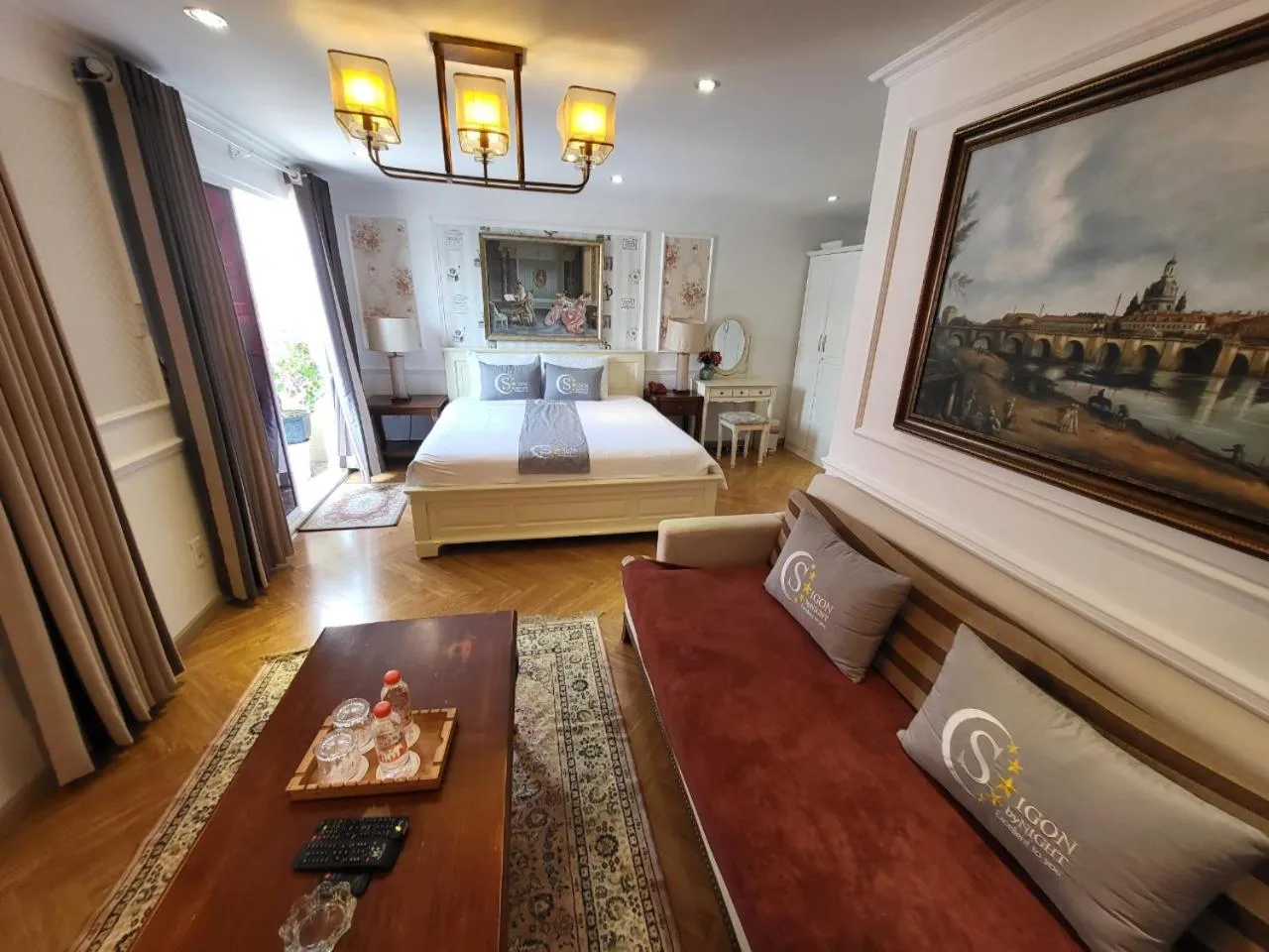 Bed in Saigon By Night Luxury Hotel