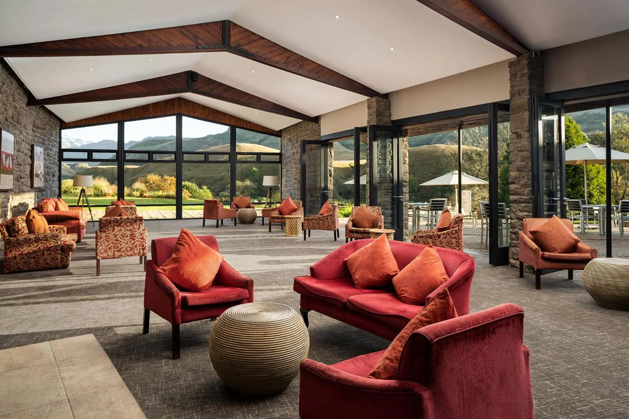 Communal lounge/ TV room in Premier Resort Sani Pass