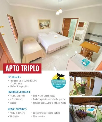 Deluxe Triple Room in Pousada Pedra da Baleia
