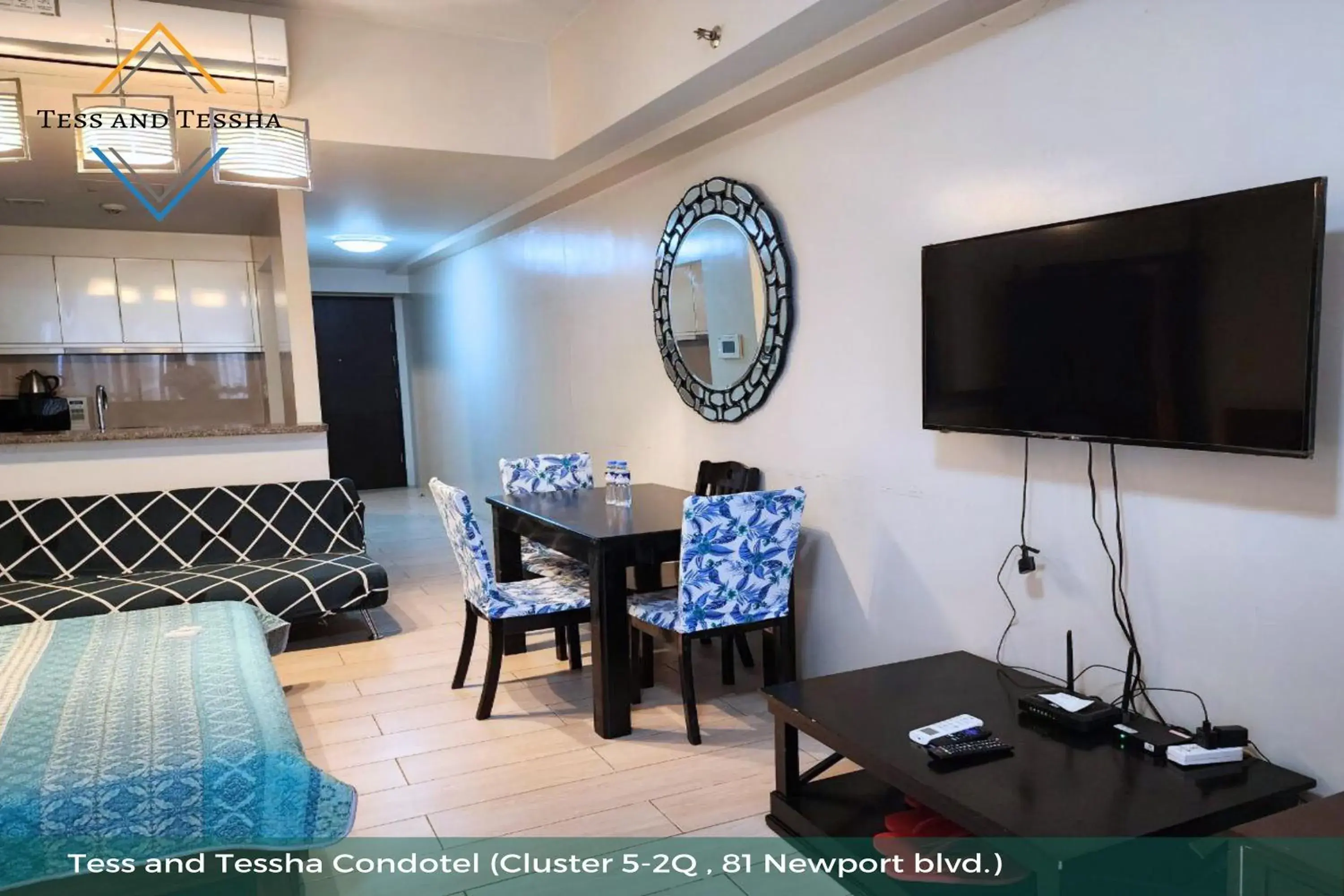 Living room in Tess and Tessha Condotel near T3 Airport Living room in Tess and Tessha Condotel near T3 Airport