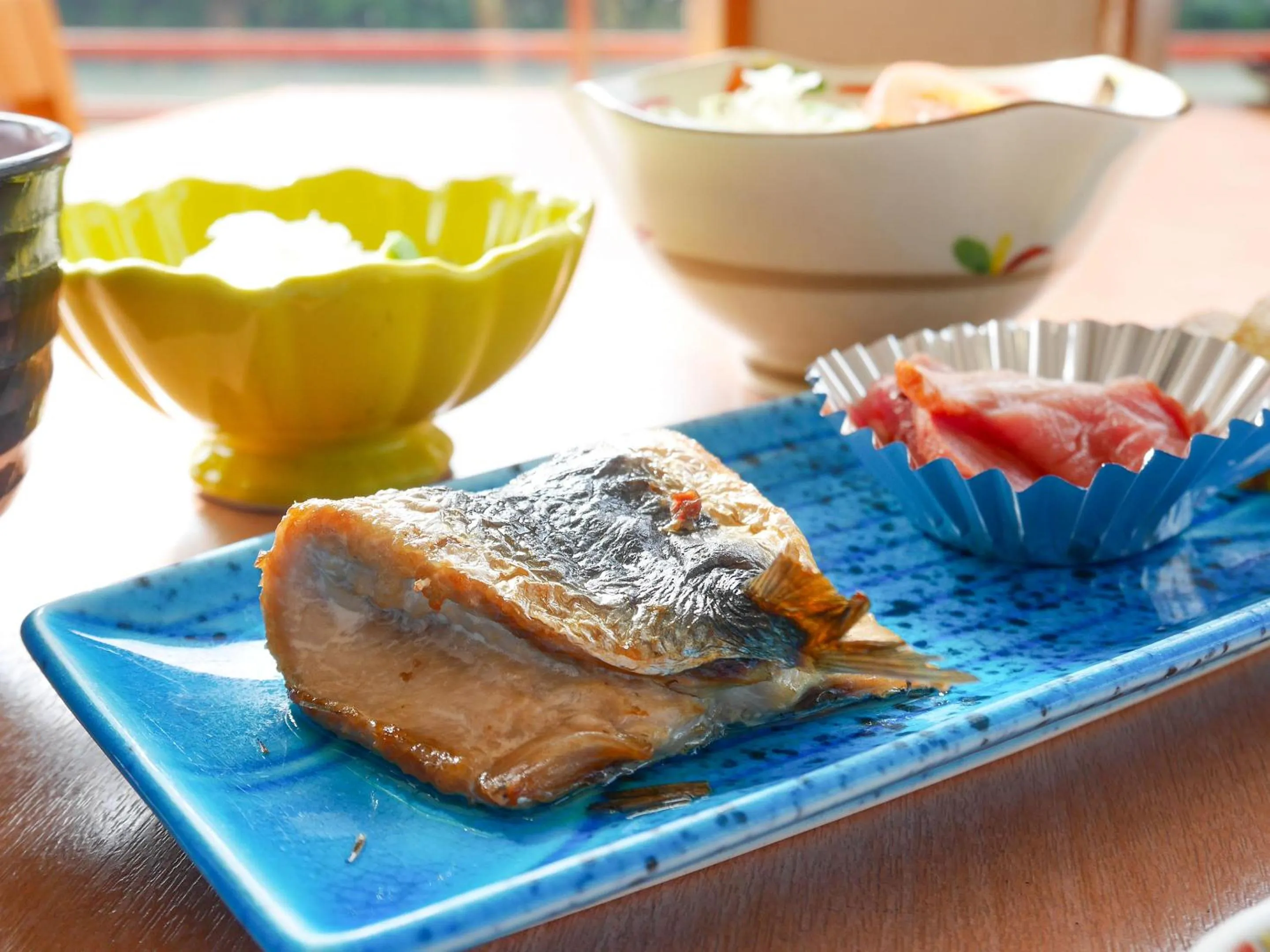 Asian breakfast in momijigawa onsen