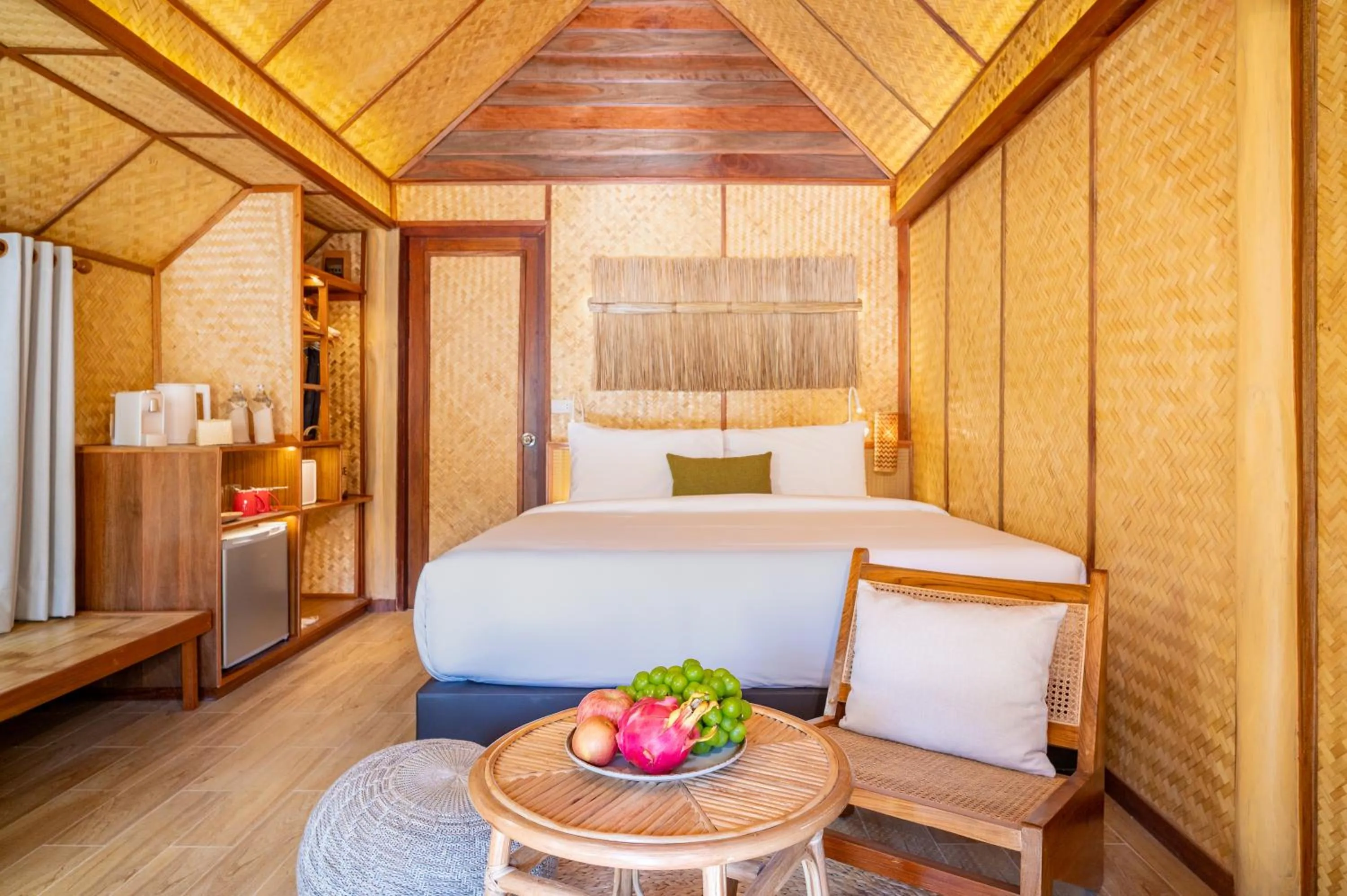 Bed in Pai Village Boutique Resort