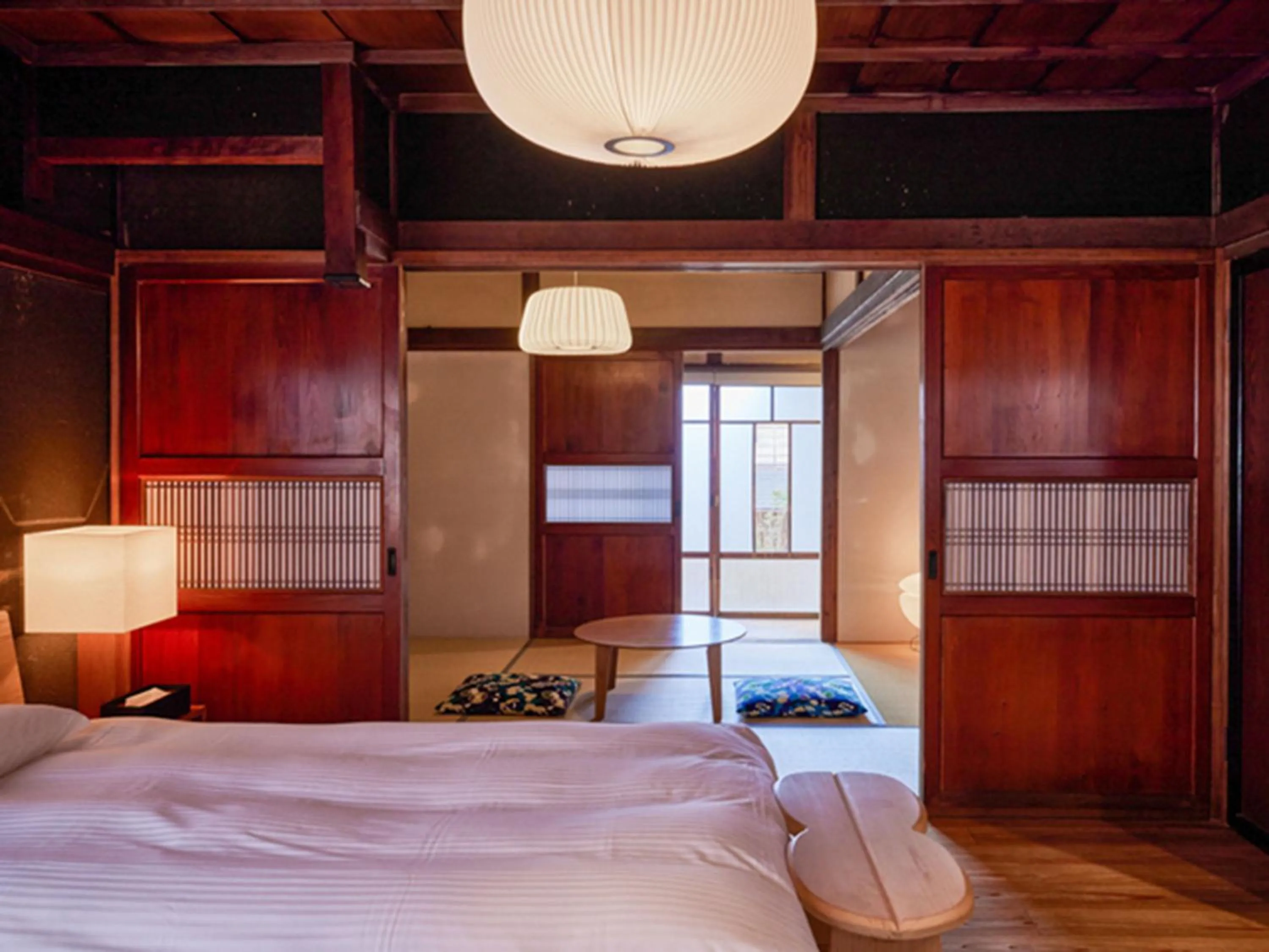 Bed in NIPPONIA Sawara Merchant Town Hotel