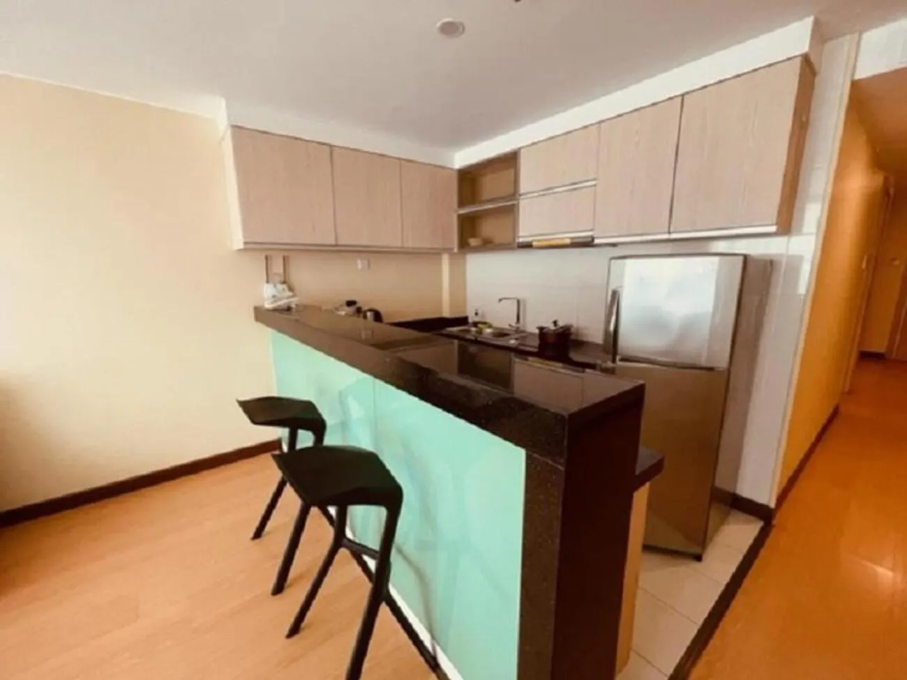 Kitchen or kitchenette in Blanco Apartment Hotel