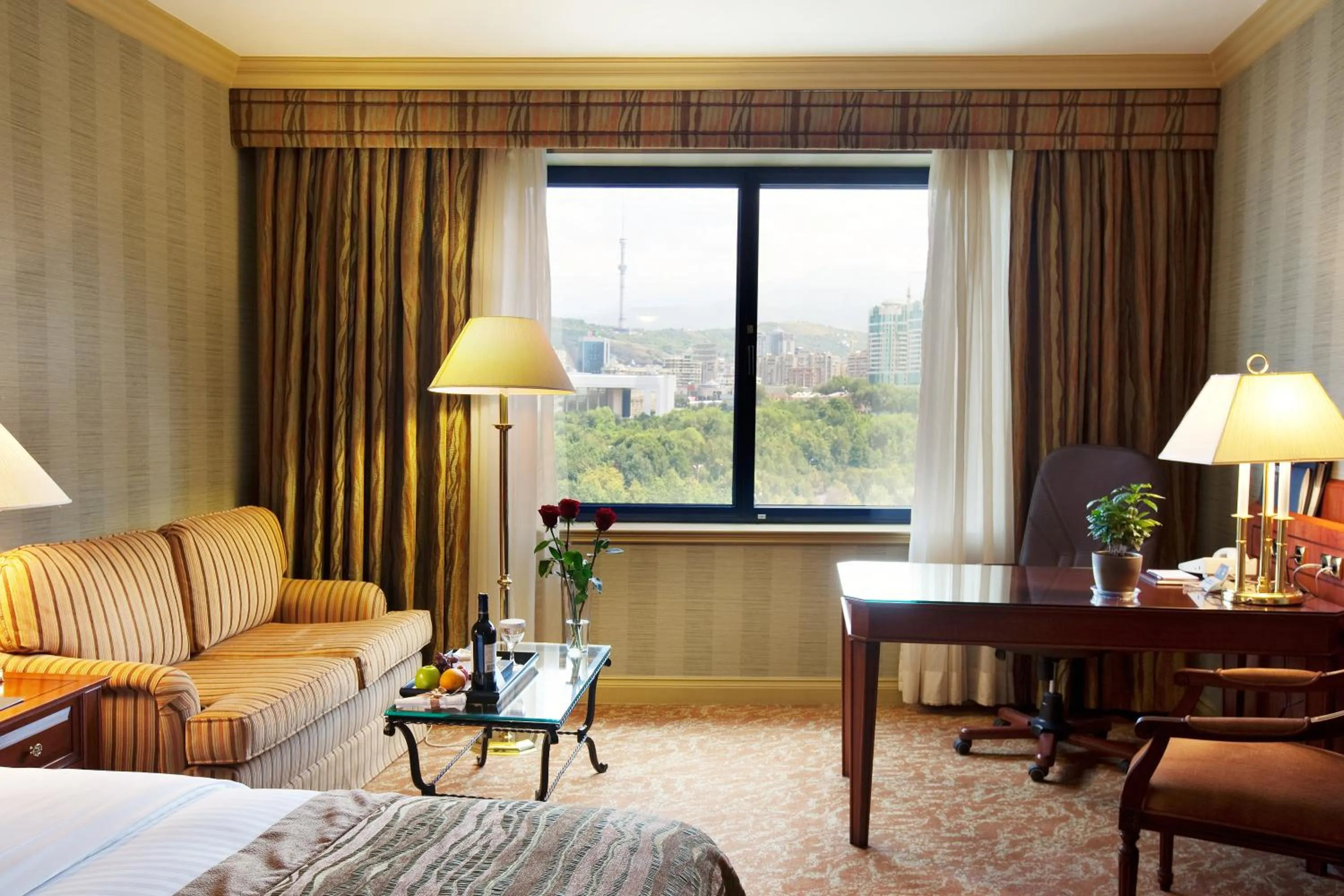 View (from property/room), Bed in InterContinental Almaty by IHG