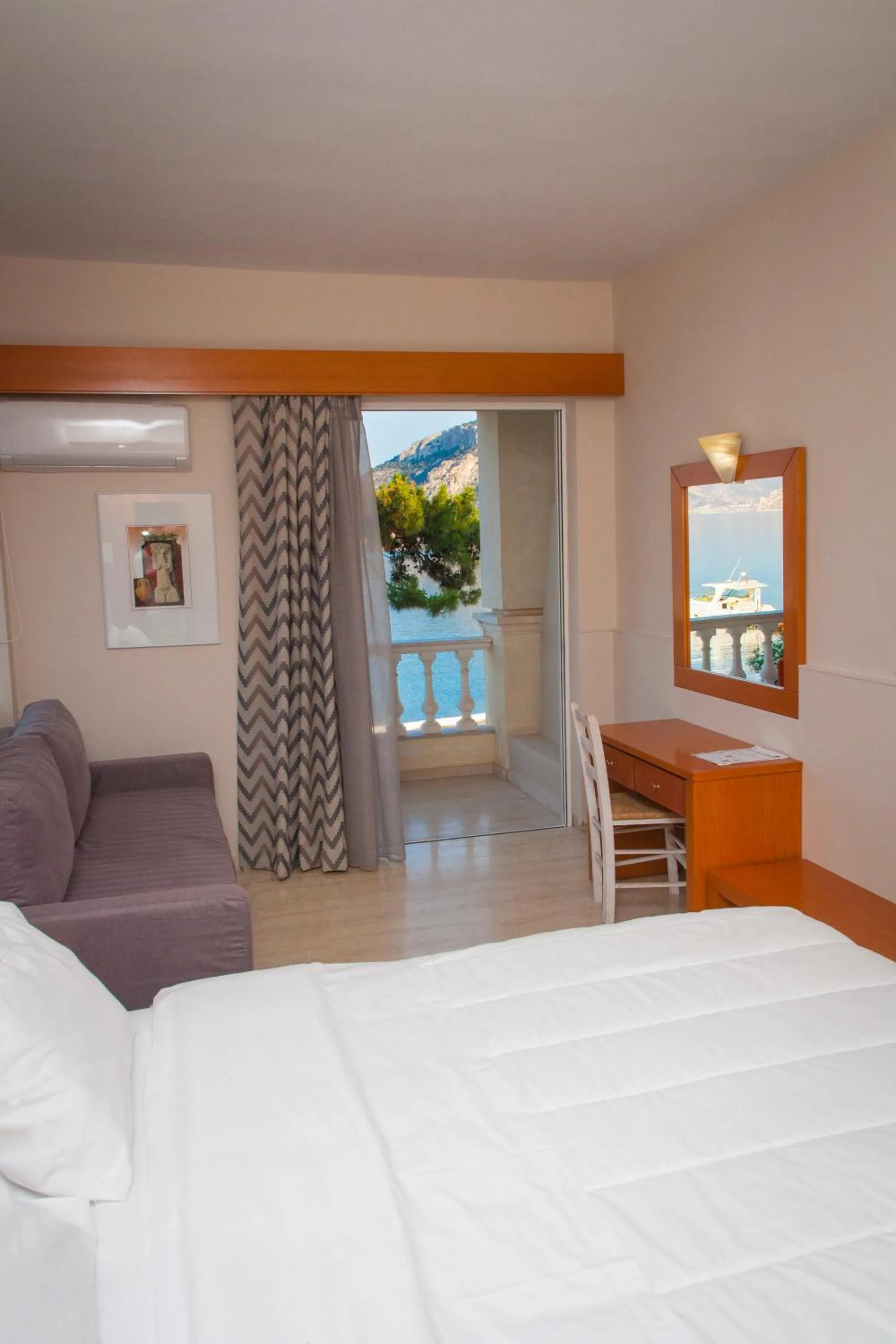 Bed in Antikyra Beach Hotel