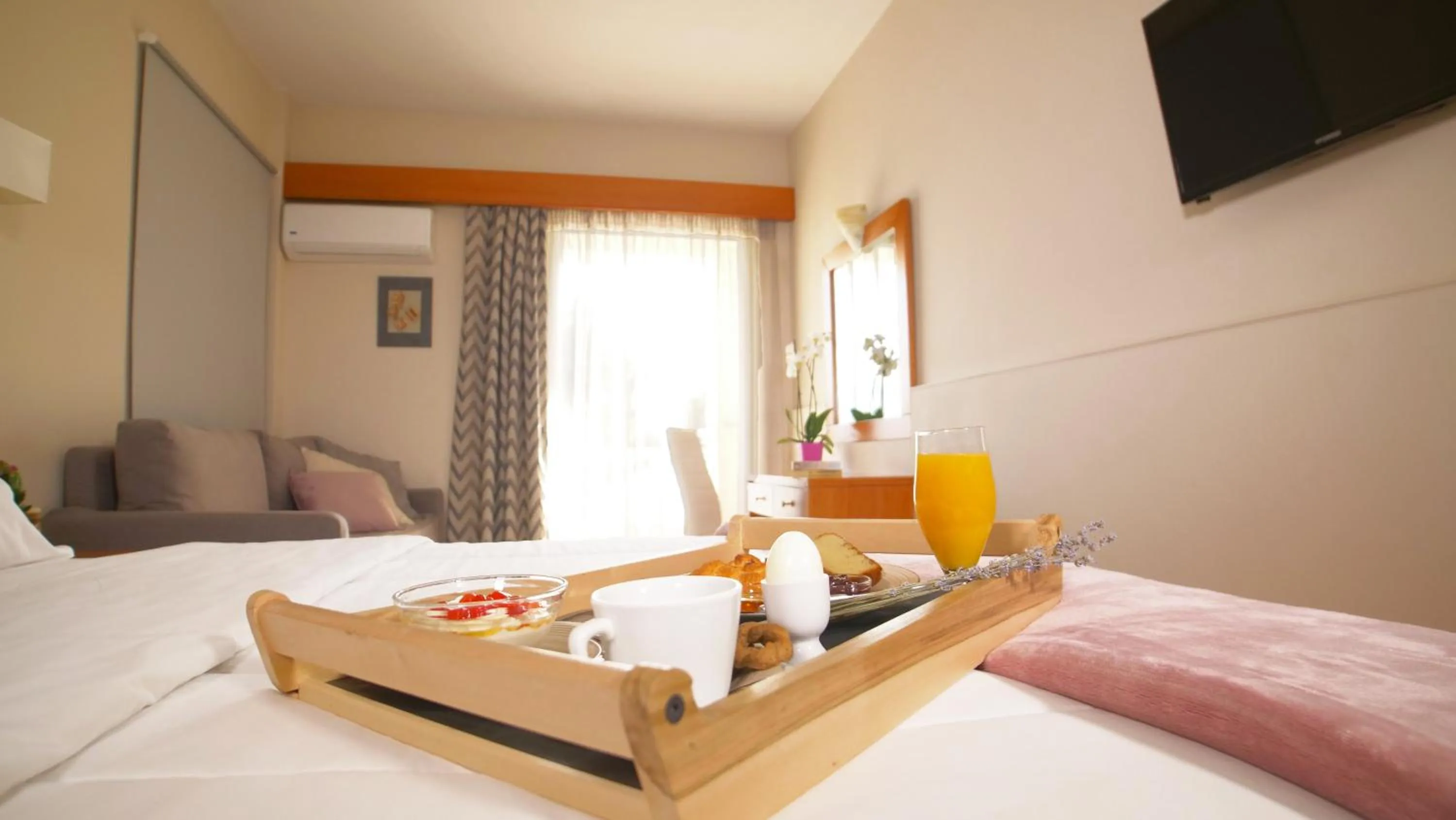 Bed in Antikyra Beach Hotel