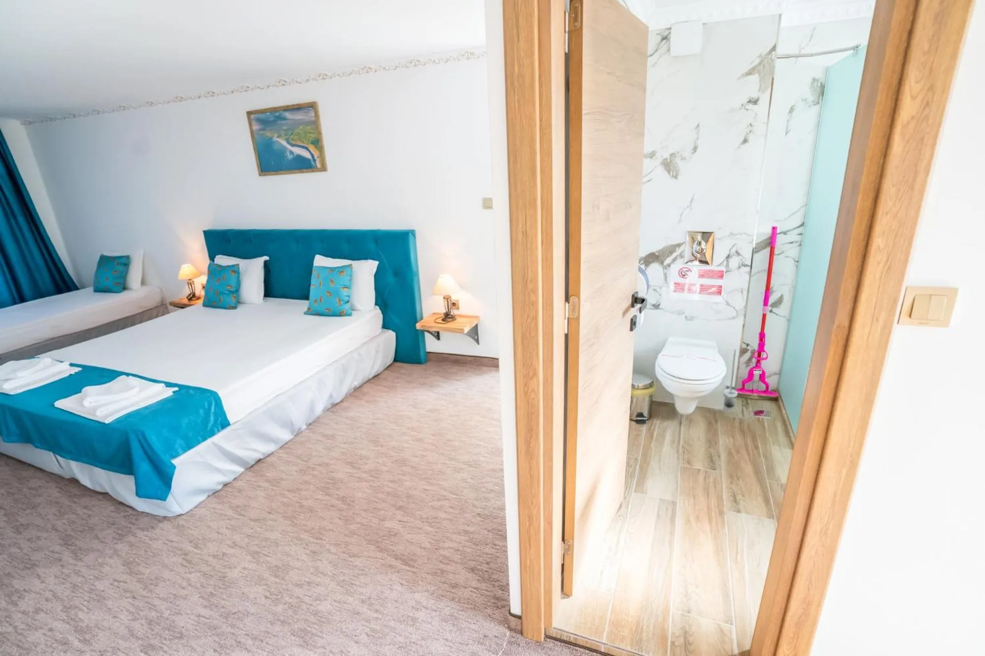 Bathroom, Bed in Royal Calisto Hotel