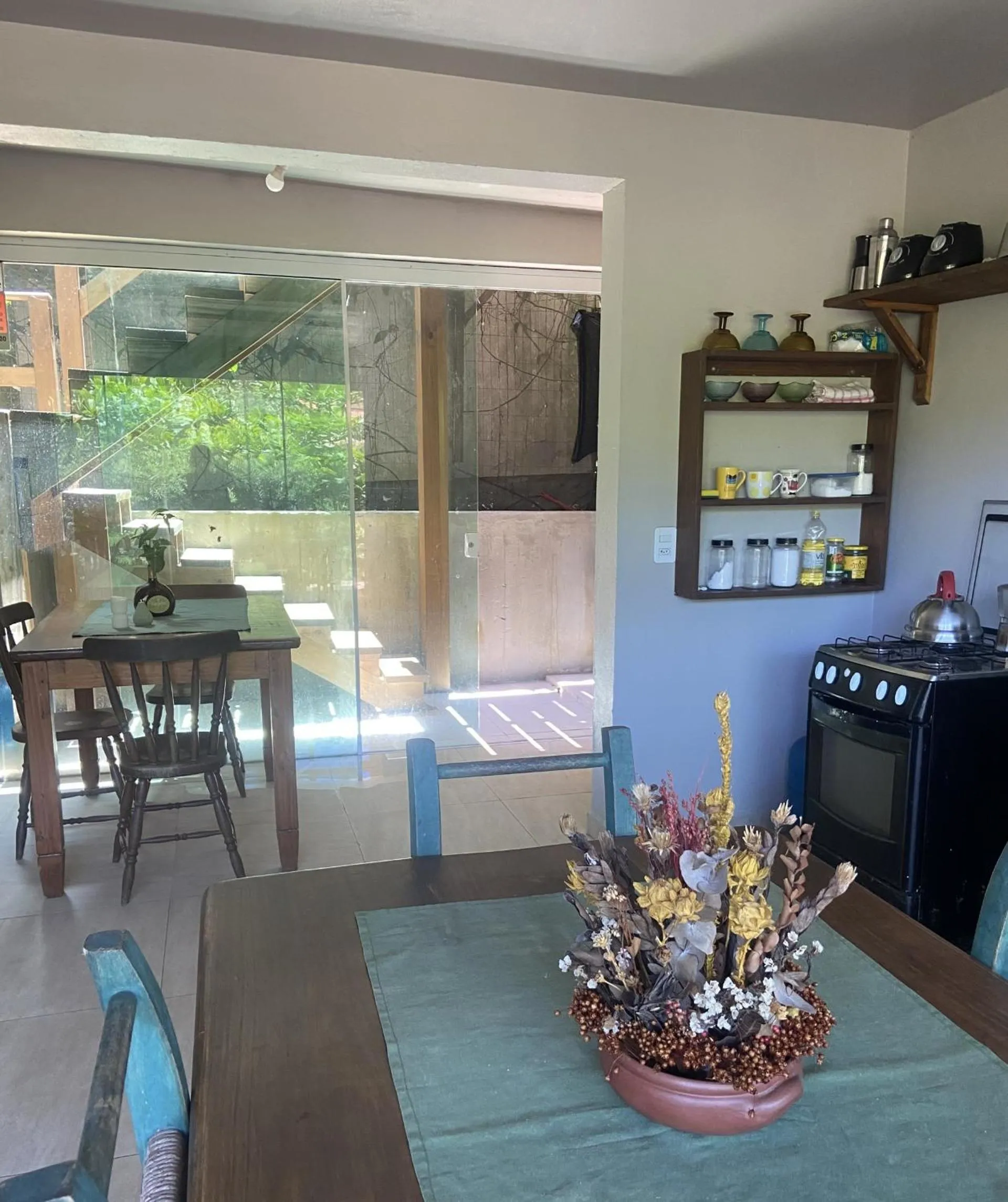 Kitchen or kitchenette in Pousada Azul Oceano