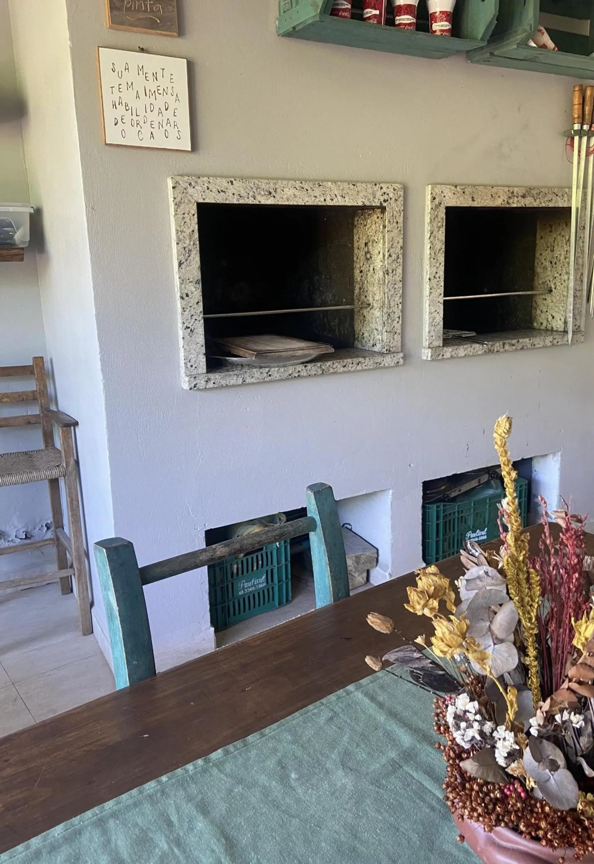 Kitchen or kitchenette in Pousada Azul Oceano