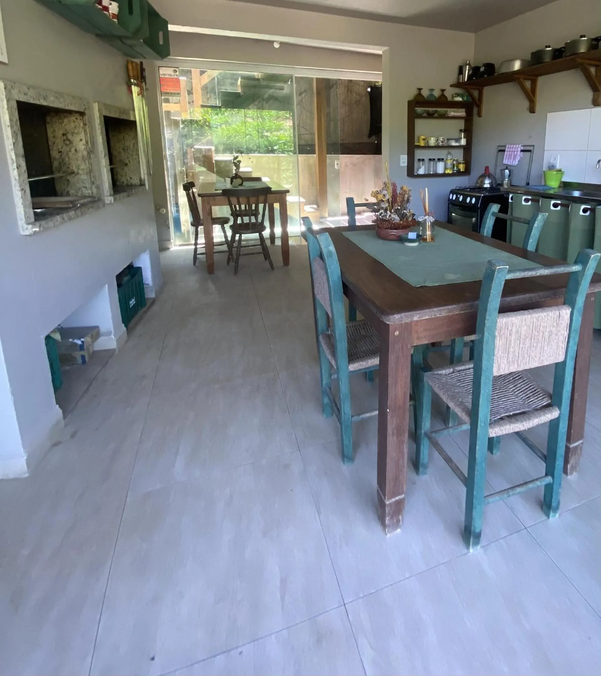 Kitchen or kitchenette in Pousada Azul Oceano