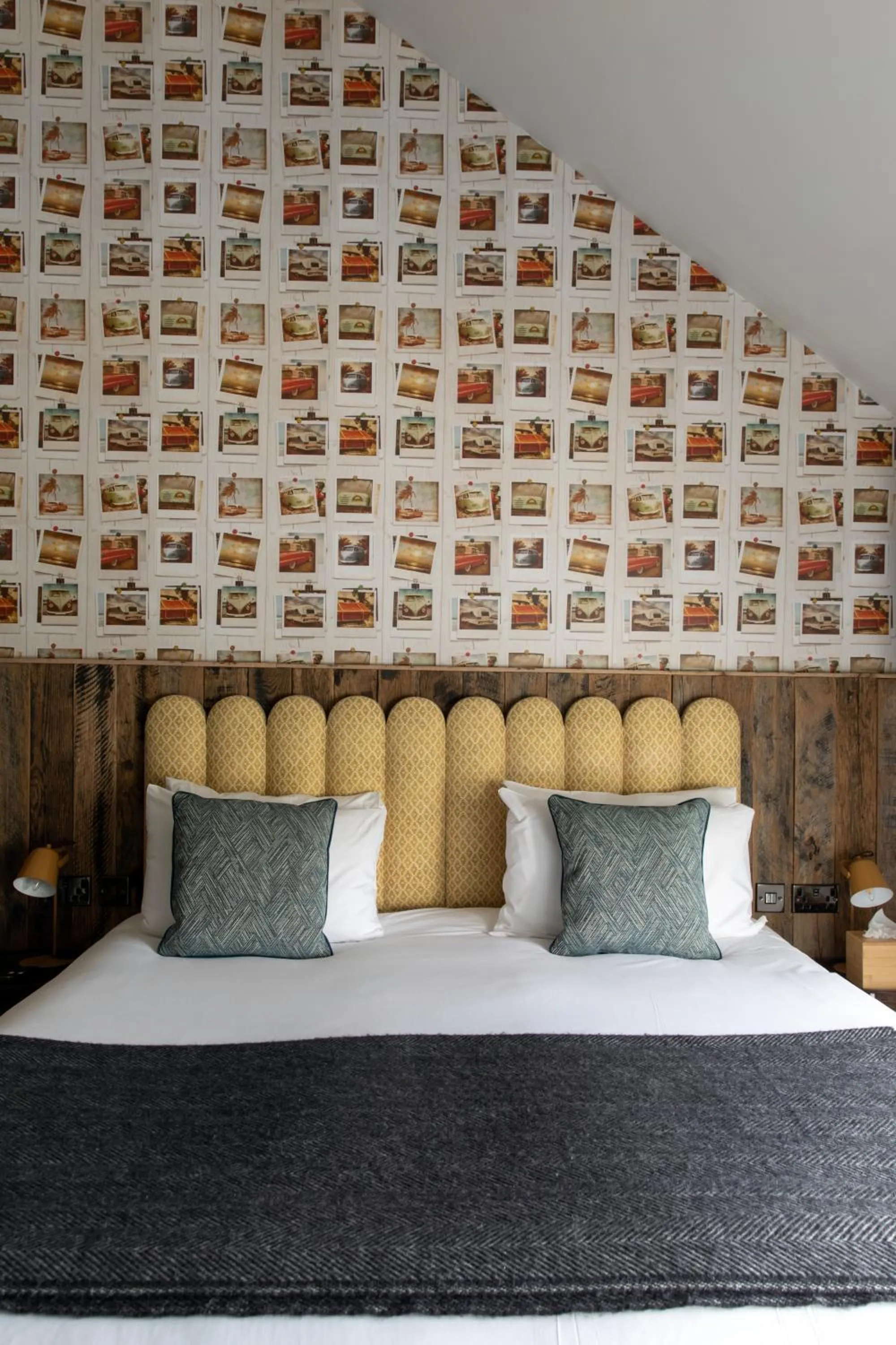Decorative detail, Bed in The Pilot Inn