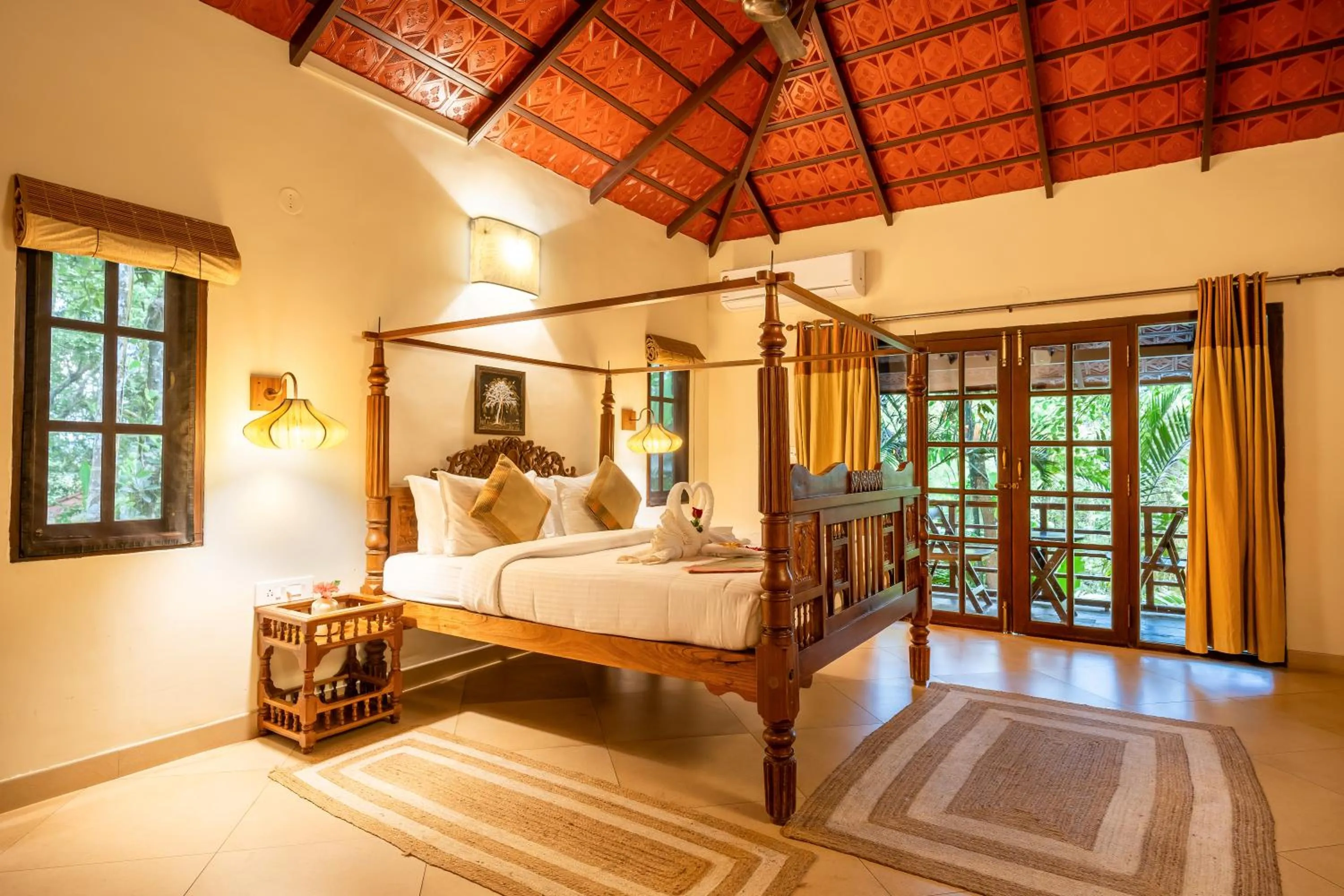 Bed in Raindrops Resorts Wayanad