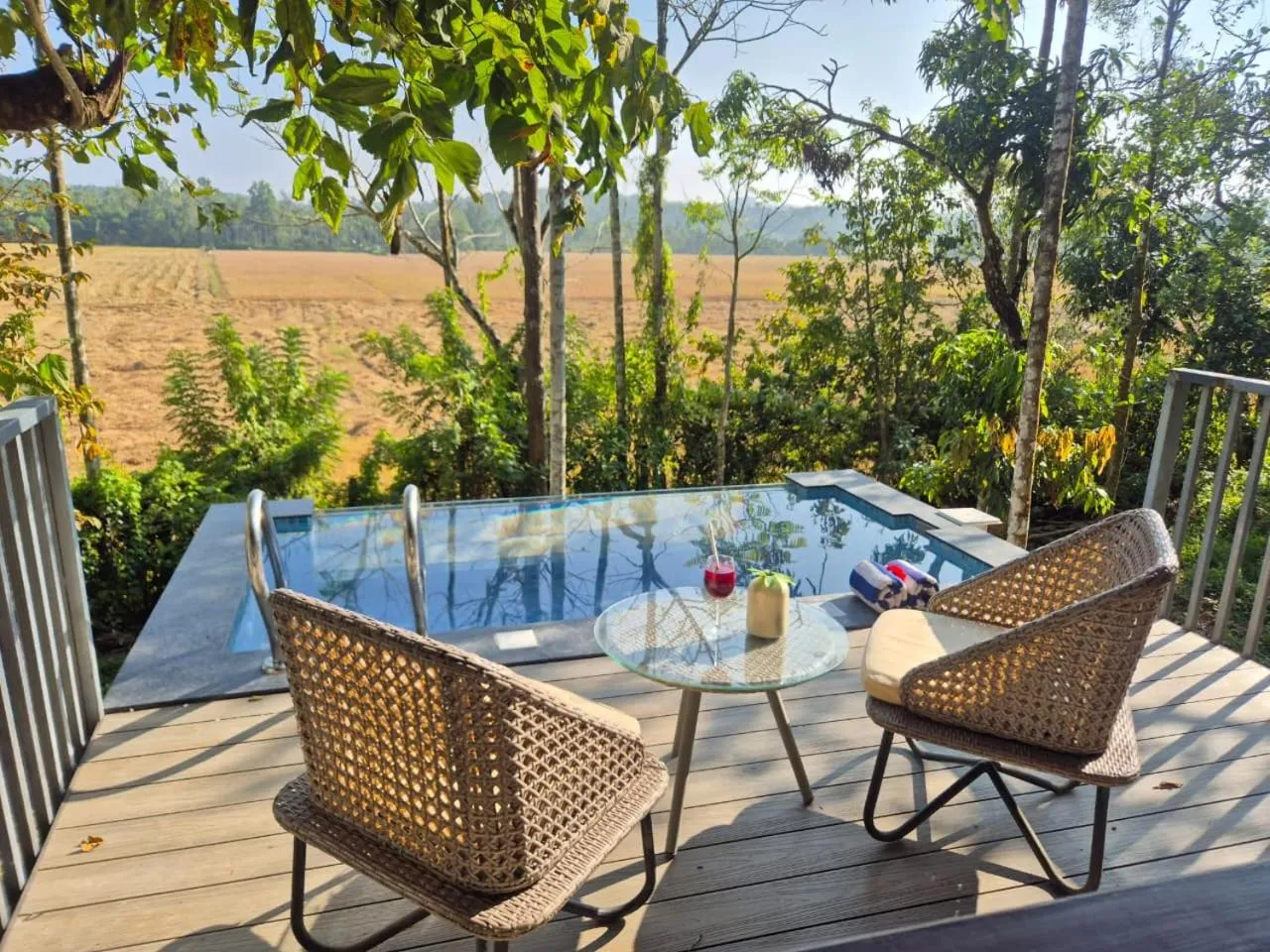 Seating area in Raindrops Resorts Wayanad