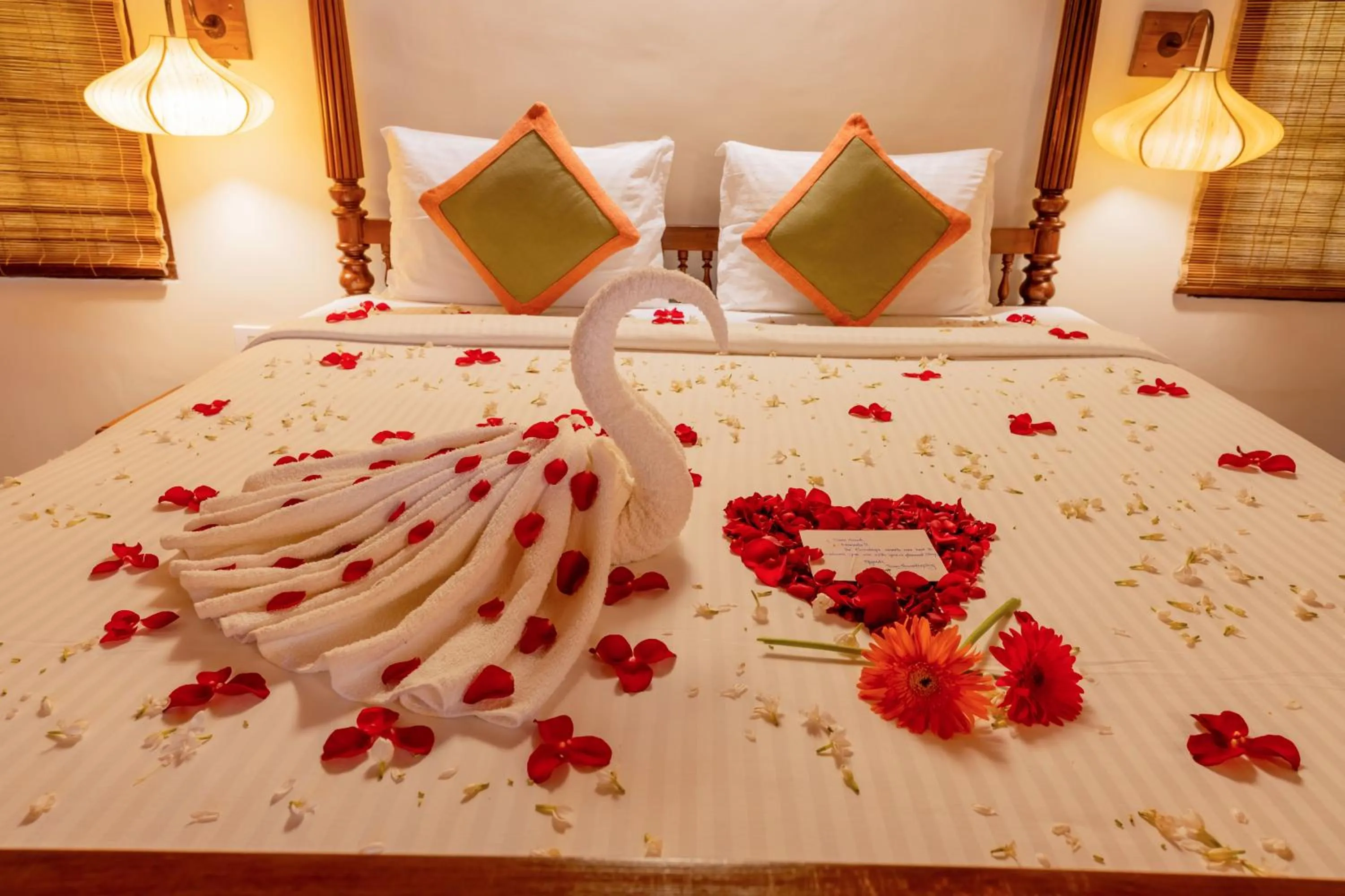 Bed in Raindrops Resorts Wayanad