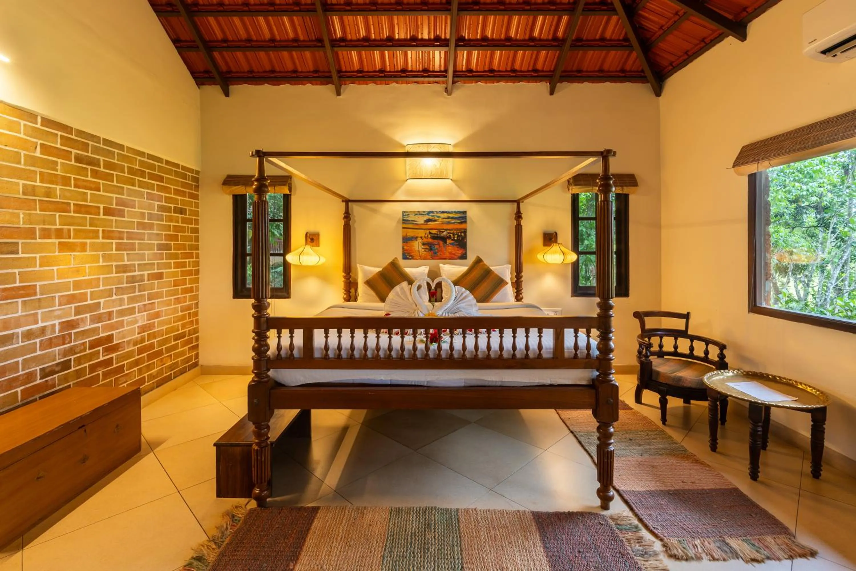 Bed in Raindrops Resorts Wayanad