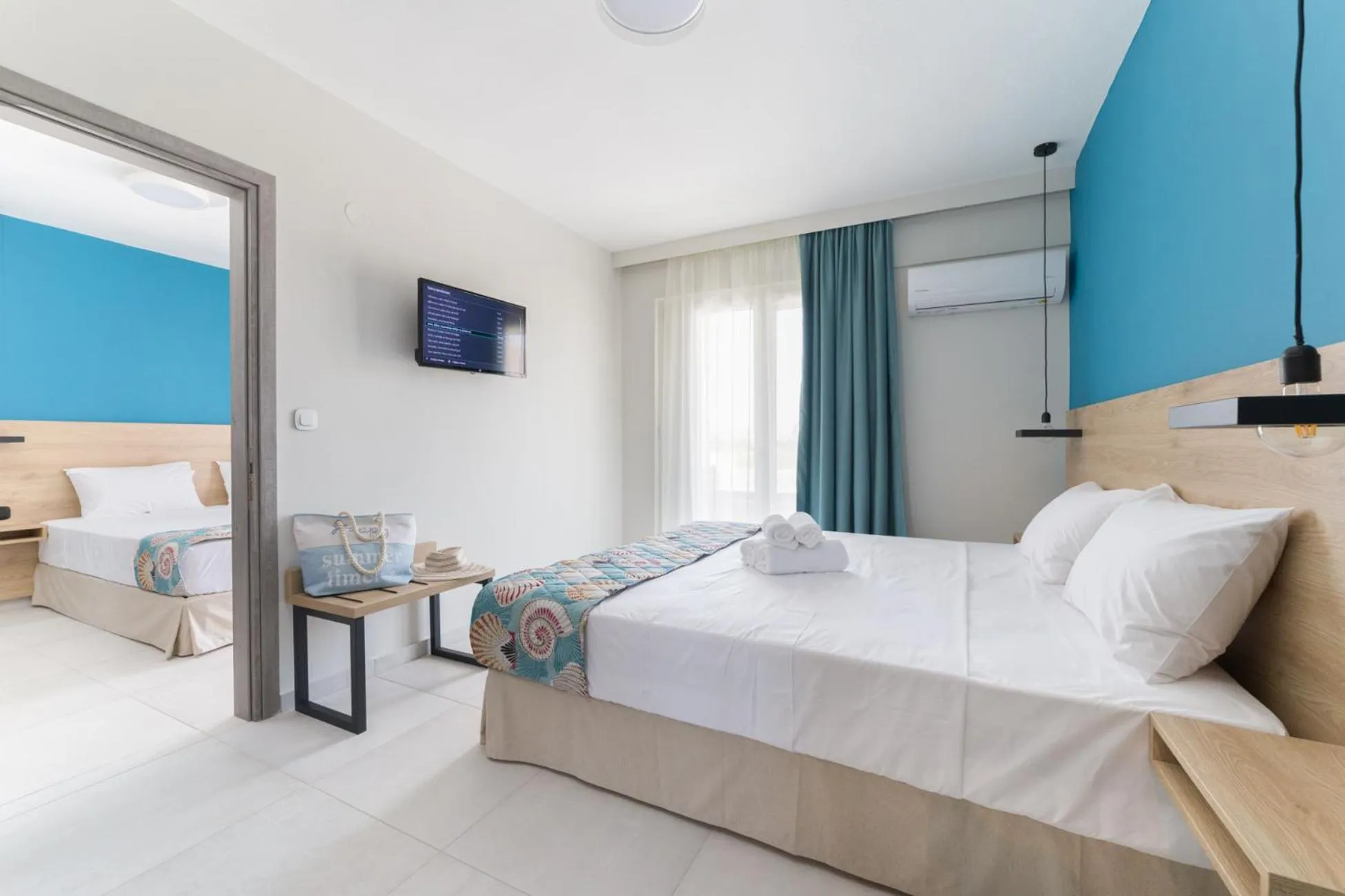 Bed in Mythic Summer Hotel