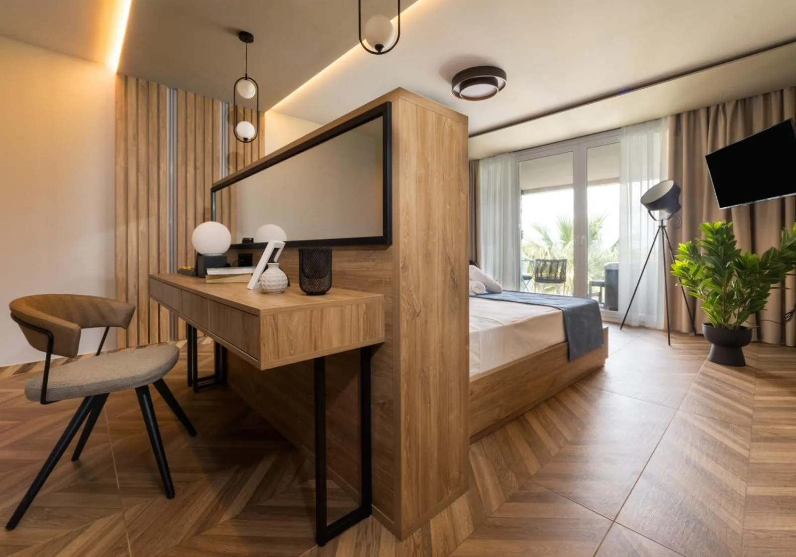 Bed in Mythic Summer Hotel