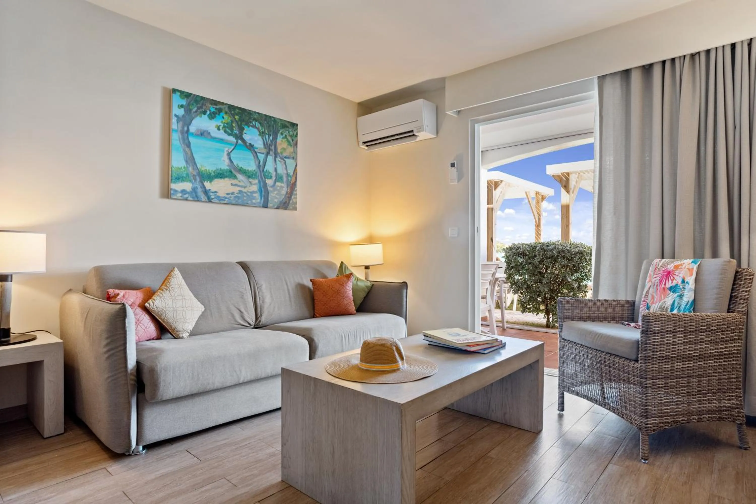 Seating area in Grand Case Beach Club