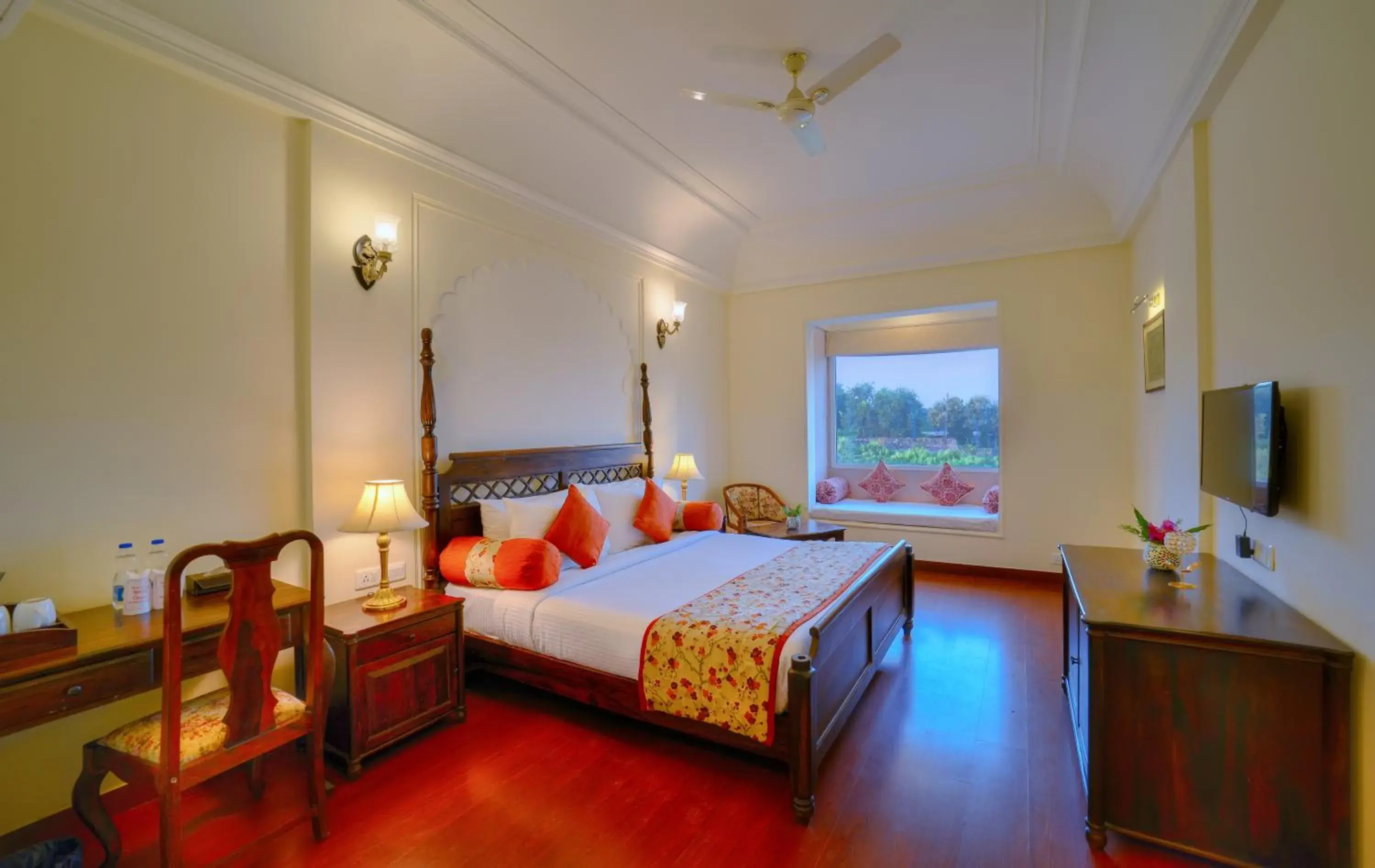 Bed in WelcomHeritage Mount Valley Resort Ranthambore Bed in WelcomHeritage Mount Valley Resort Ranthambore