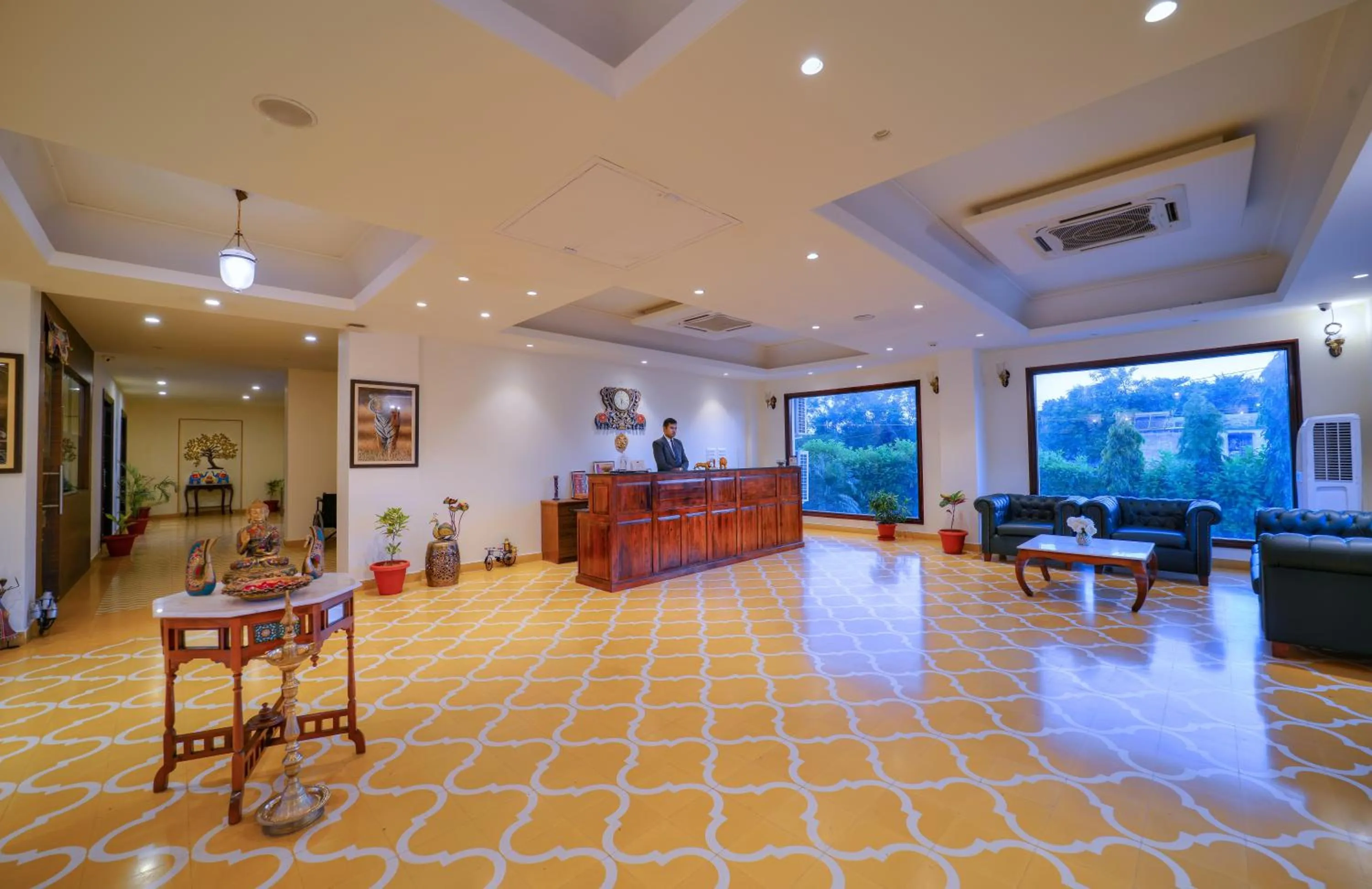 Lobby or reception in WelcomHeritage Mount Valley Resort Ranthambore