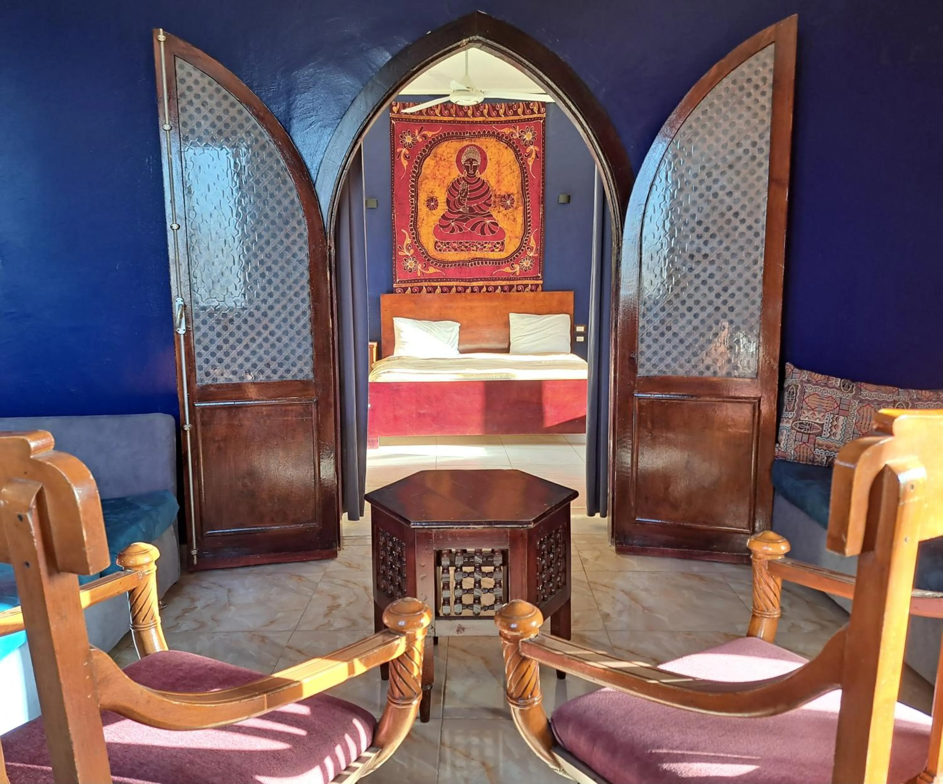 Seating area in Thebes Hotel