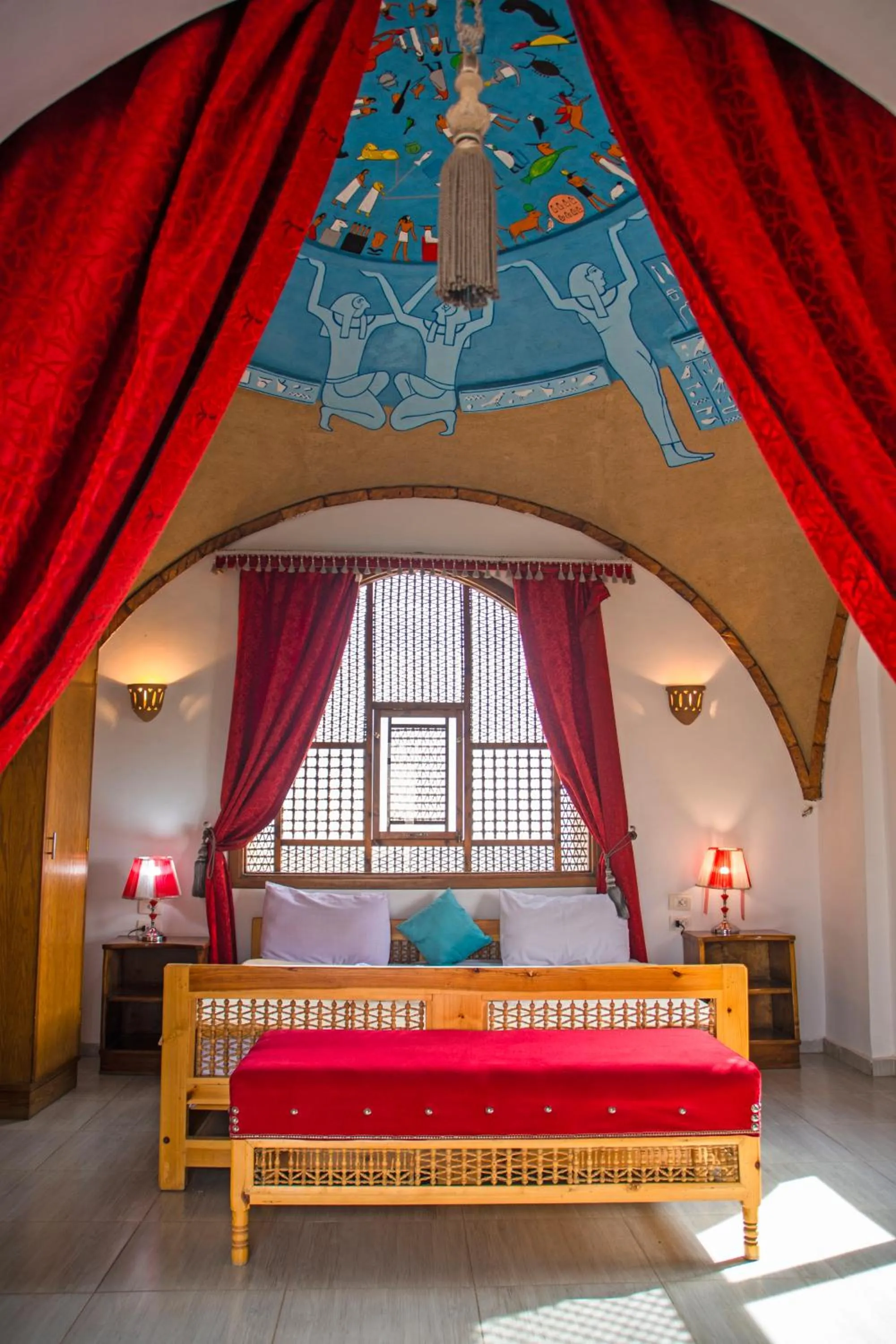 Decorative detail, Bed in Thebes Hotel