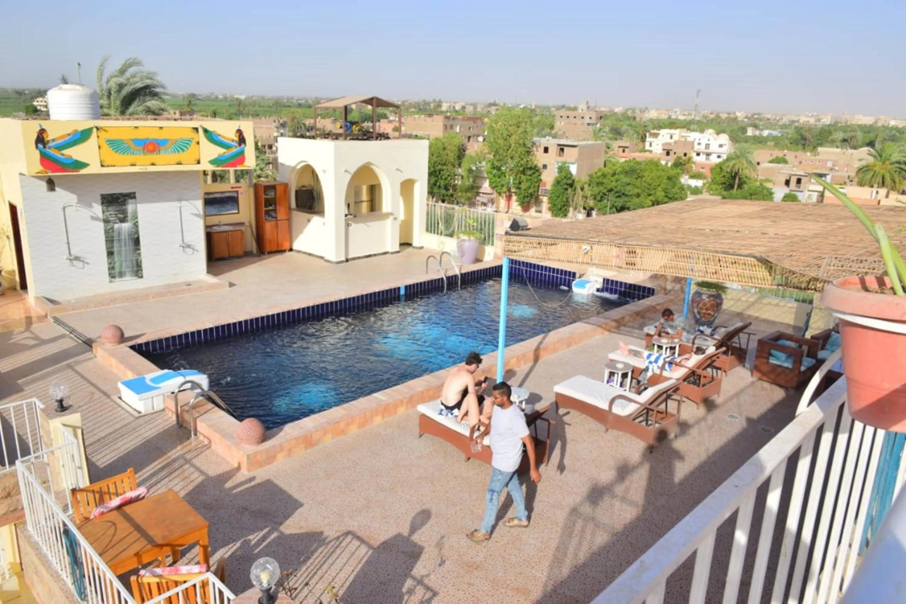 Pool view in Thebes Hotel