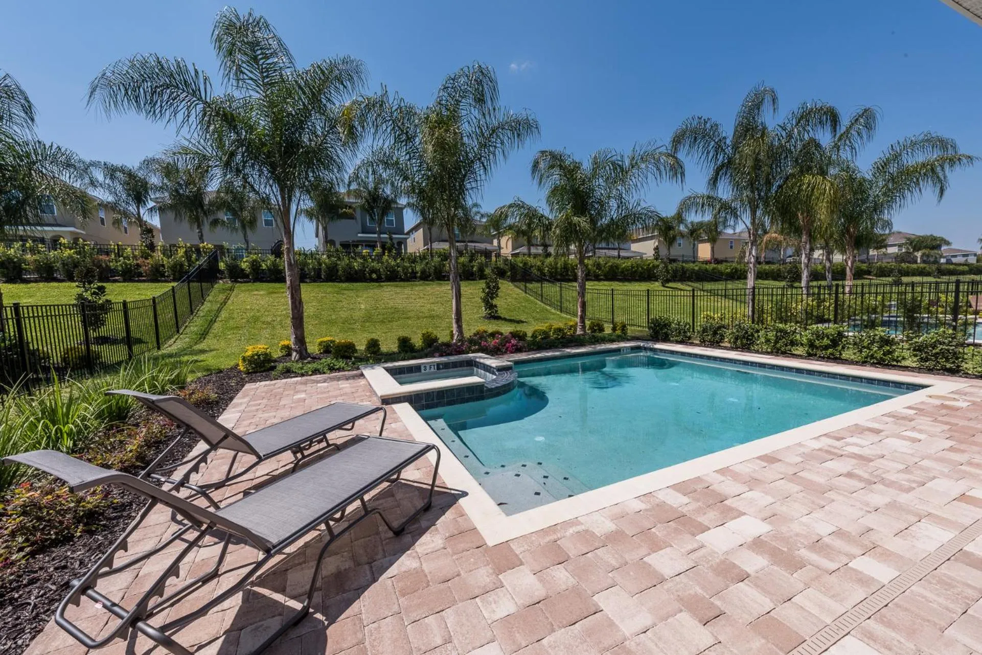 Swimming pool in New House, Ecolab Sanitzed, Near Disney, Pool Fence