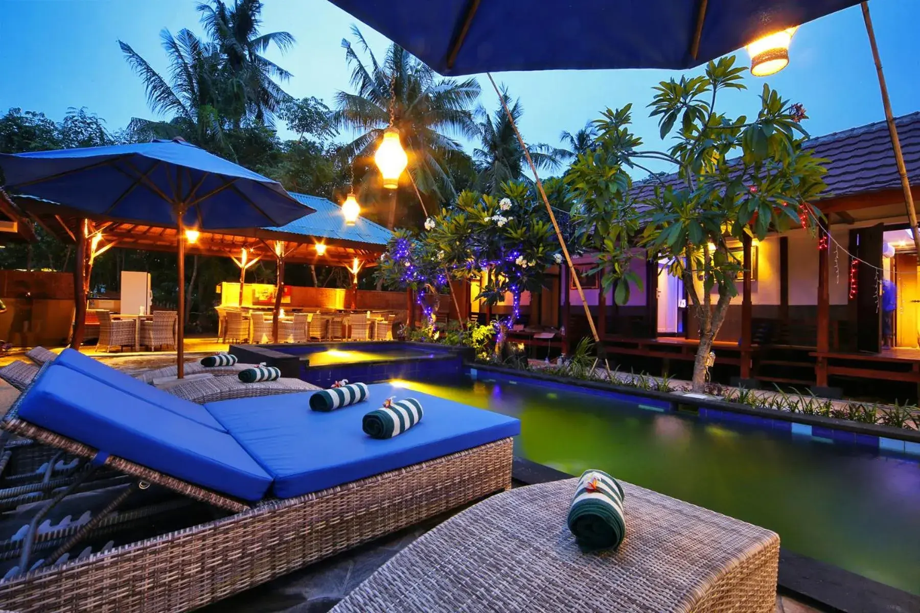 Pool view in Sari Gili Bungalow Pool view in Sari Gili Bungalow