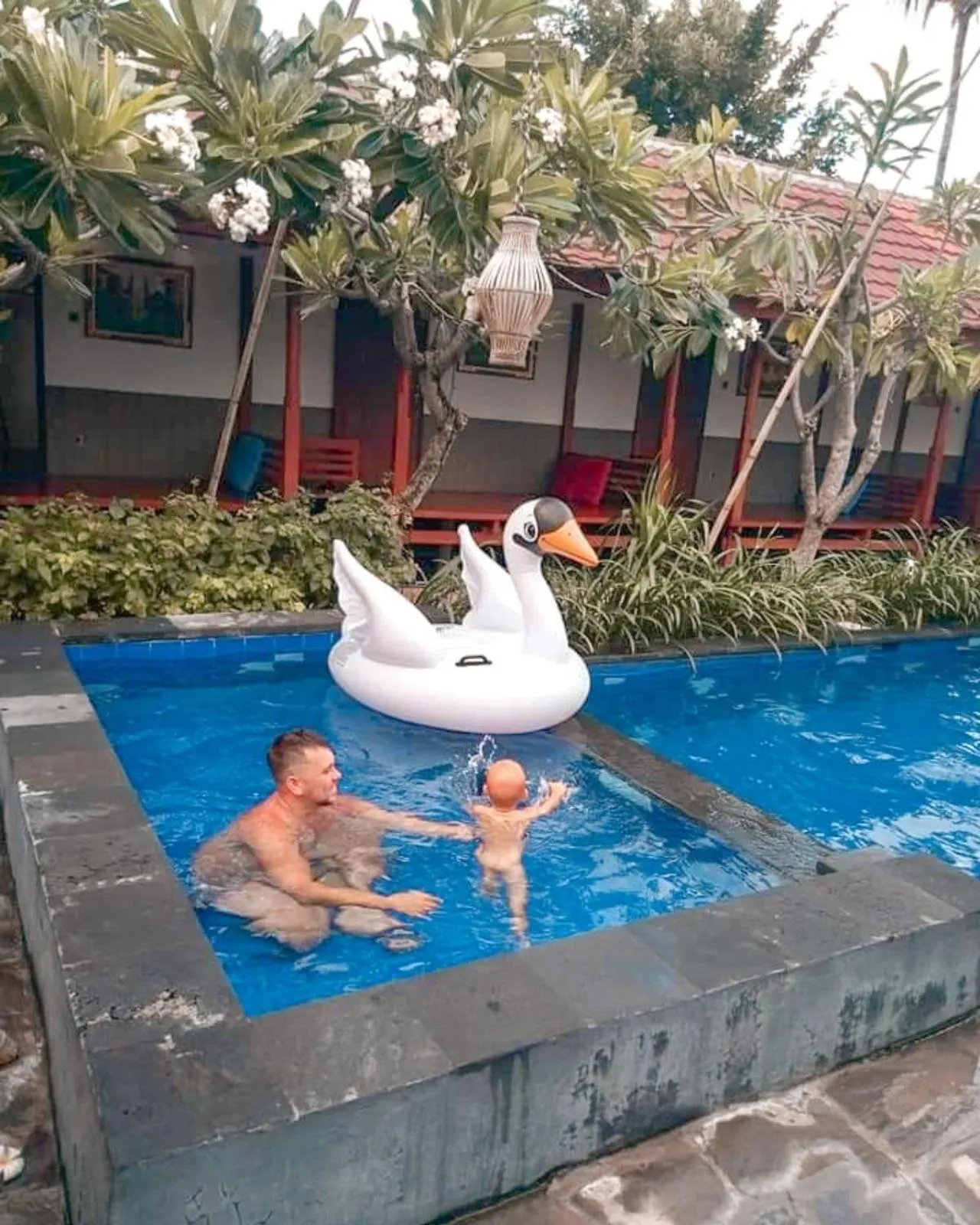 Pool view in Sari Gili Bungalow