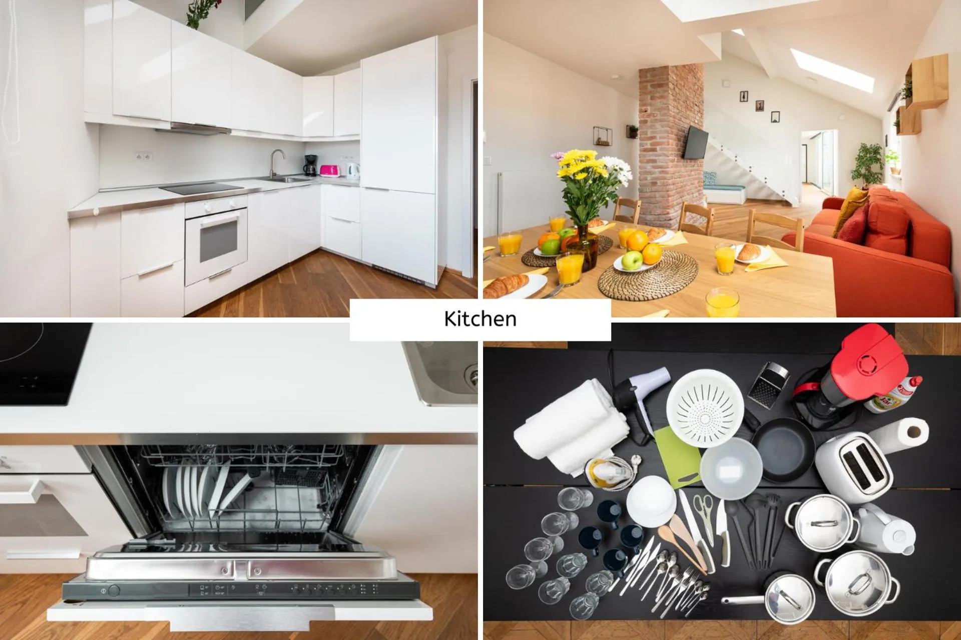 Kitchen or kitchenette in Rehorova apartments by Pragueforyou