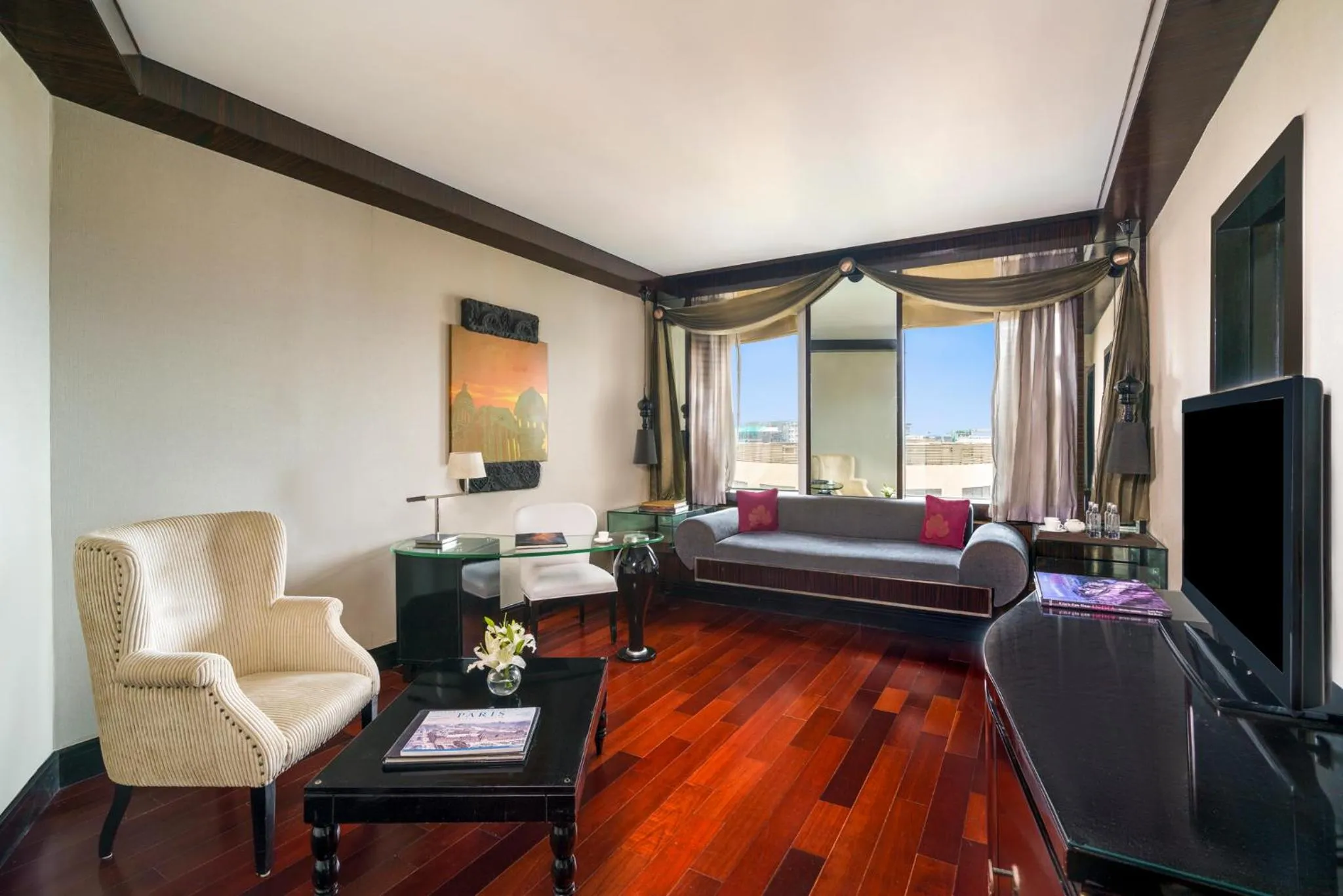 Living room, Bed in Sofitel Mumbai BKC