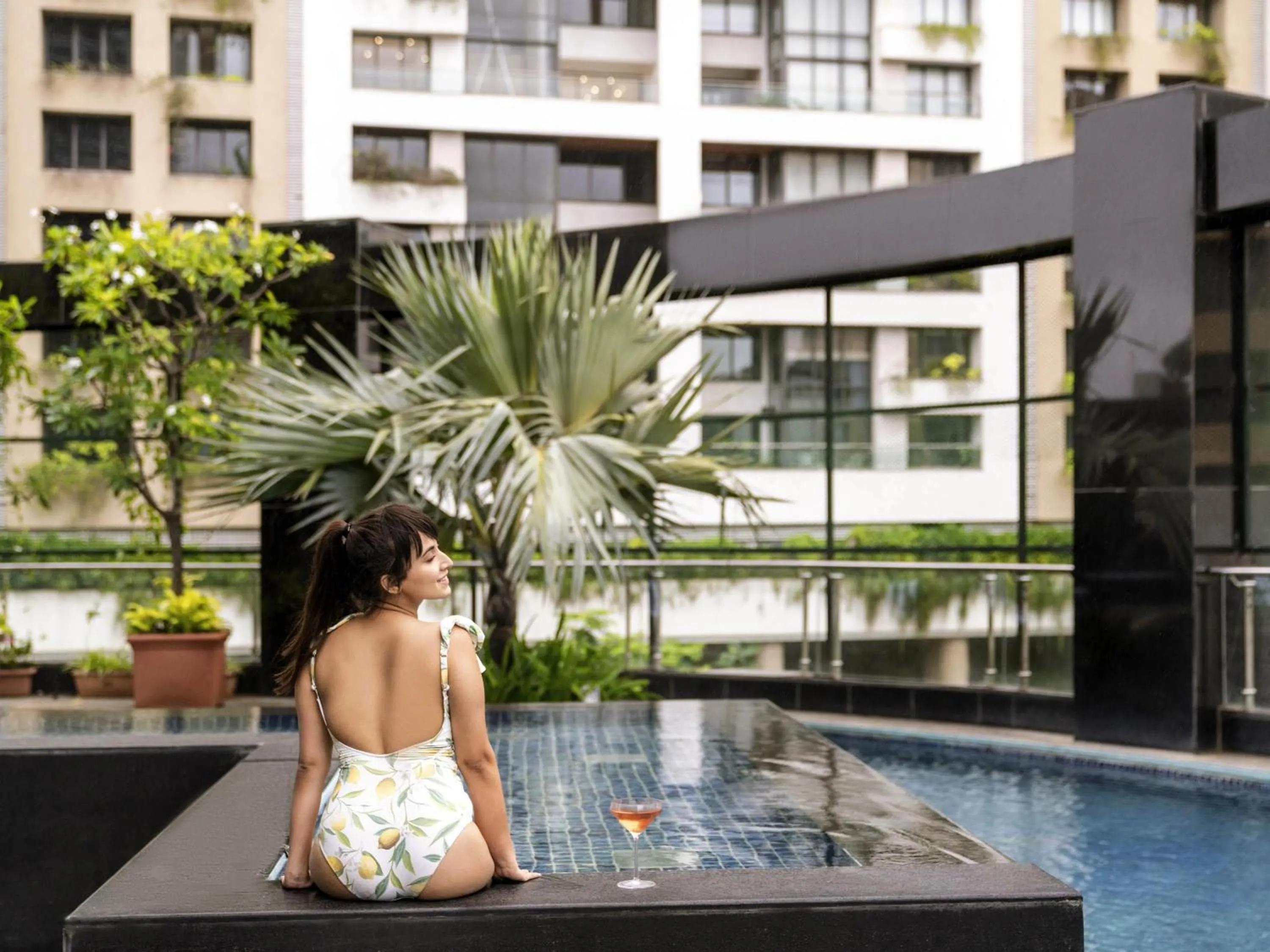 Pool view in Sofitel Mumbai BKC