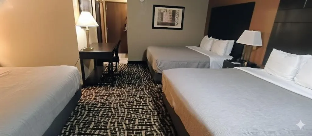 TV and multimedia, Bed in Quality Inn Lamar