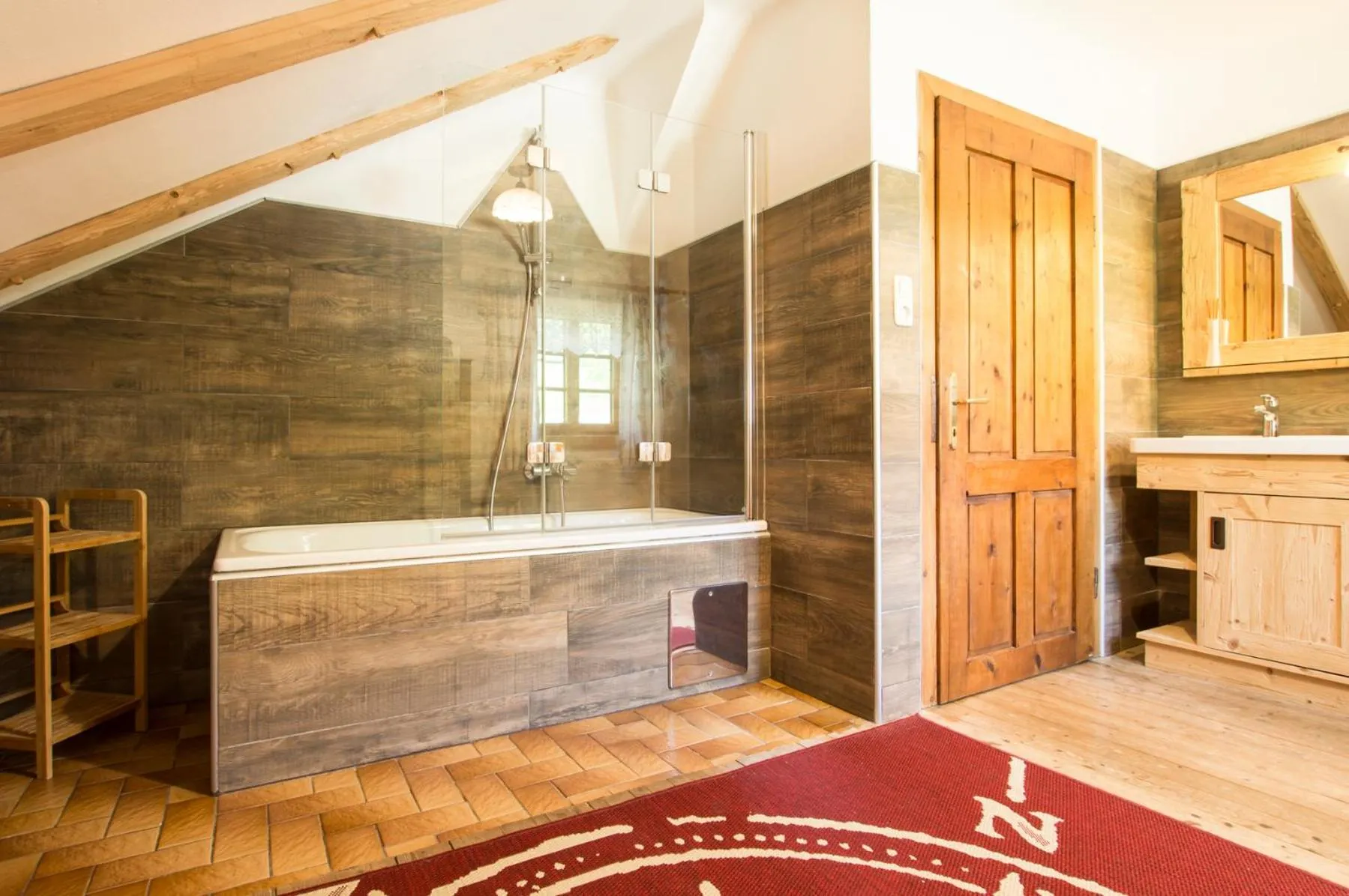 Shower, Bed in Ferienhof Margarethengut