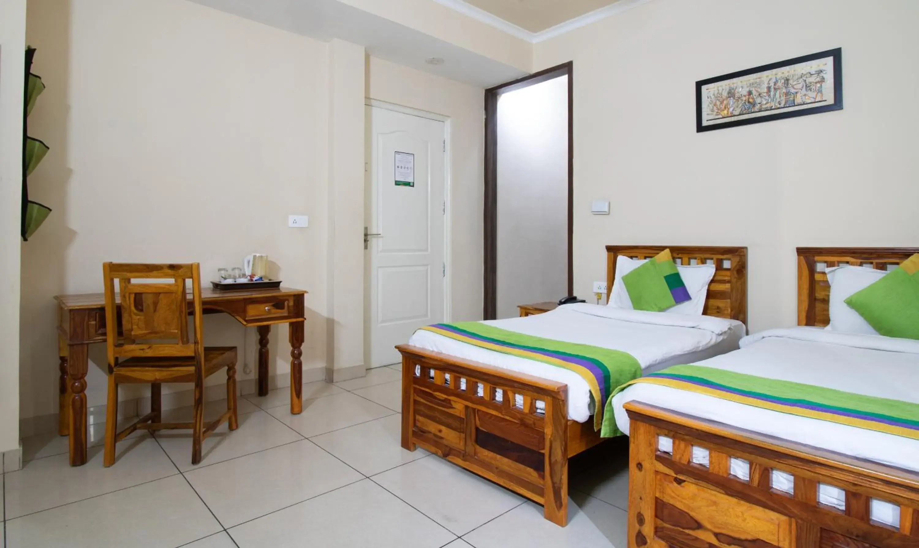 Bedroom, Bed in Treebo The Anchorage Malviya Nagar Bedroom, Bed in Treebo The Anchorage Malviya Nagar